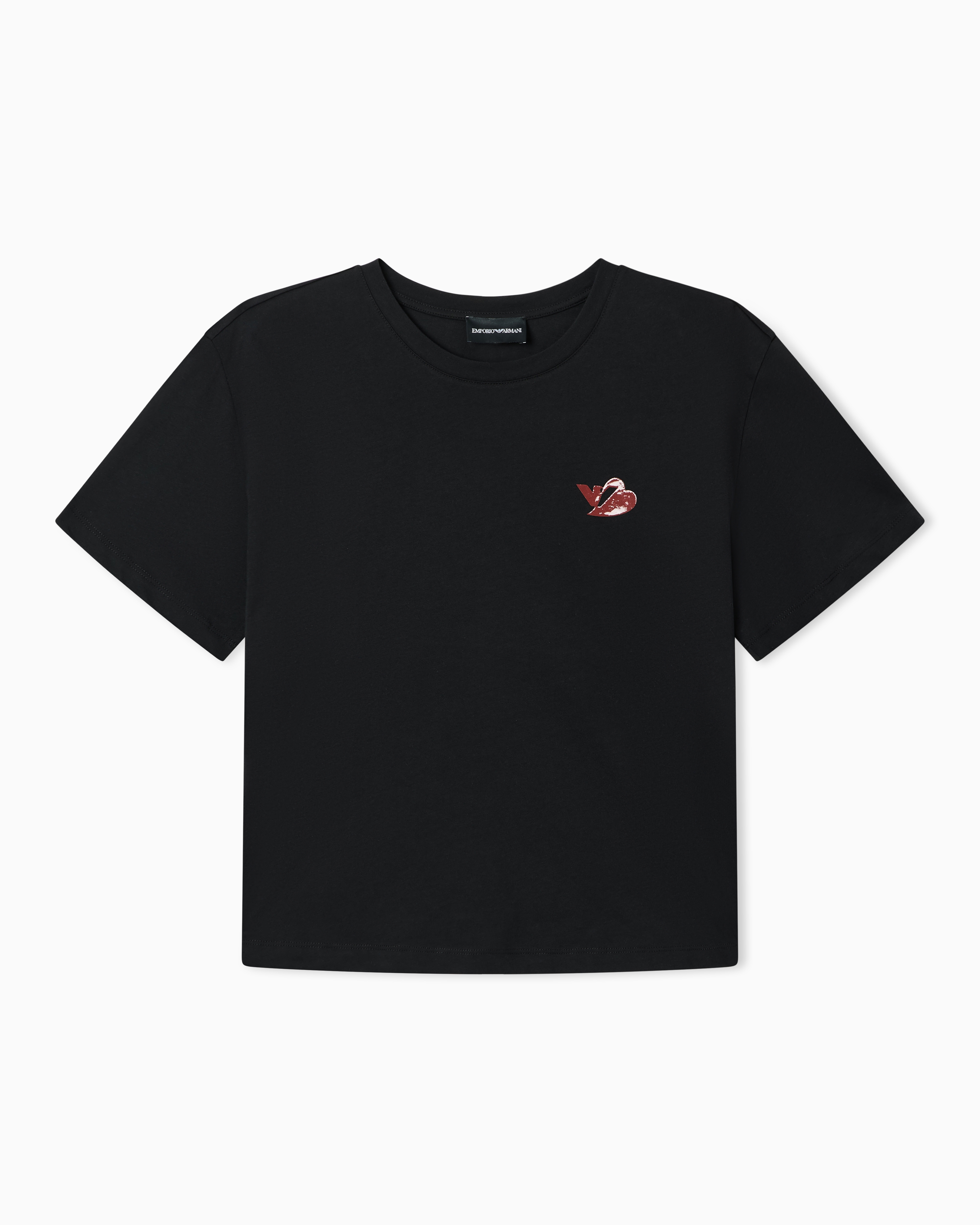 Emporio Armani T-Shirt In Jersey Organico Con Timbro Logo