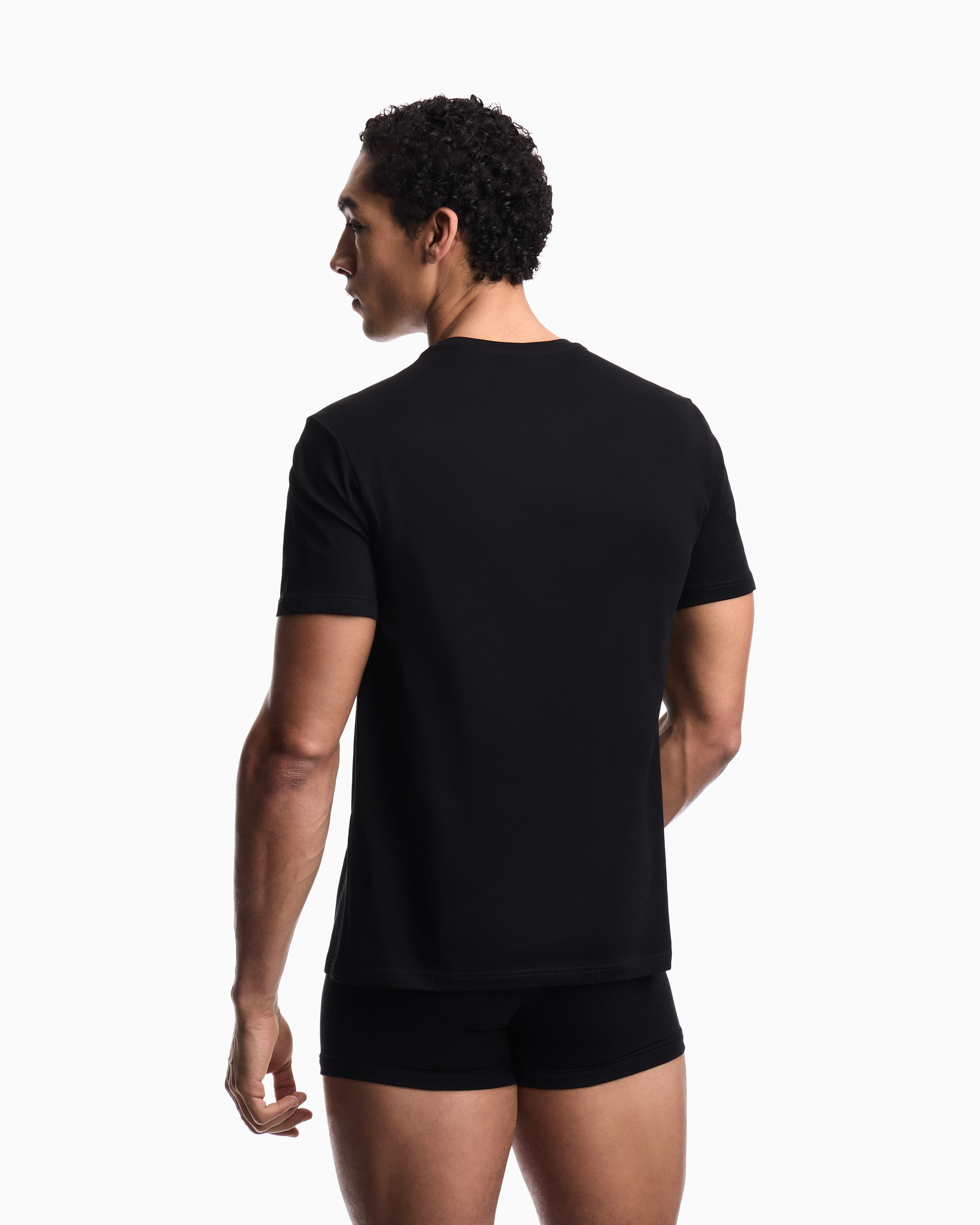Bold logo beachwear T-shirt in jersey | Emporio Armani