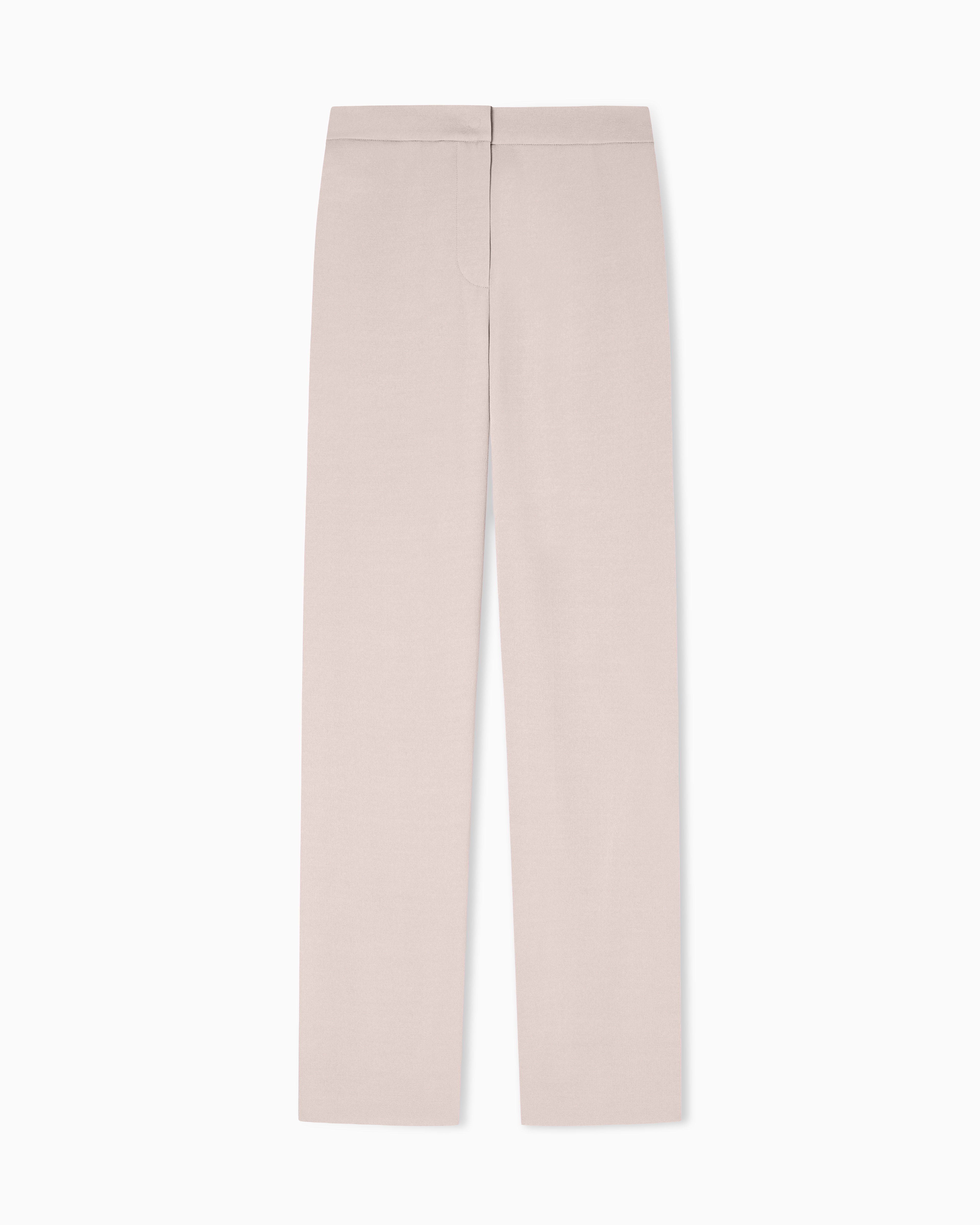 Emporio Armani Beige Washed Twill Trousers With Side Crease