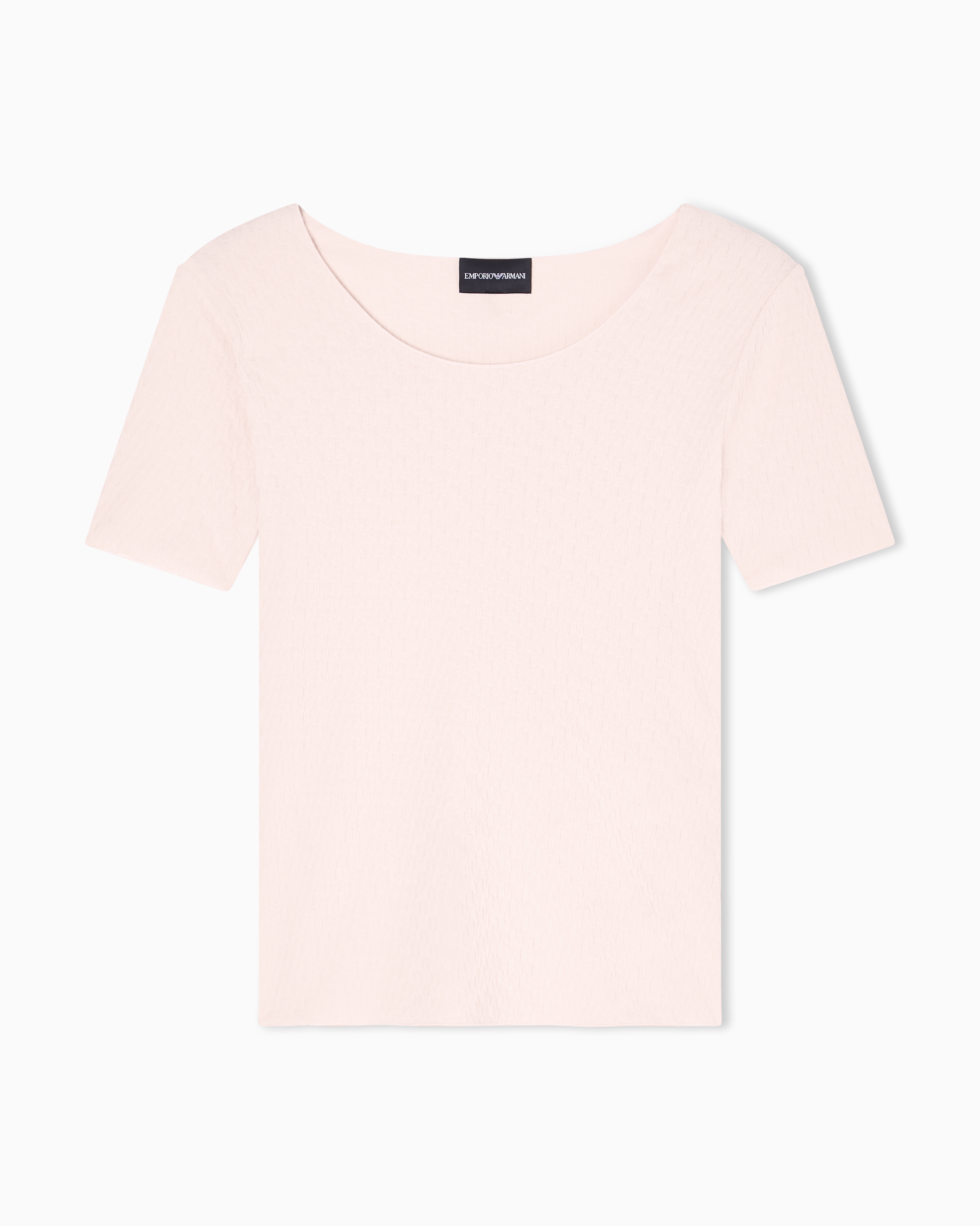 Emporio Armani Pink Jacquard Jersey Jumper With Embossed Pattern