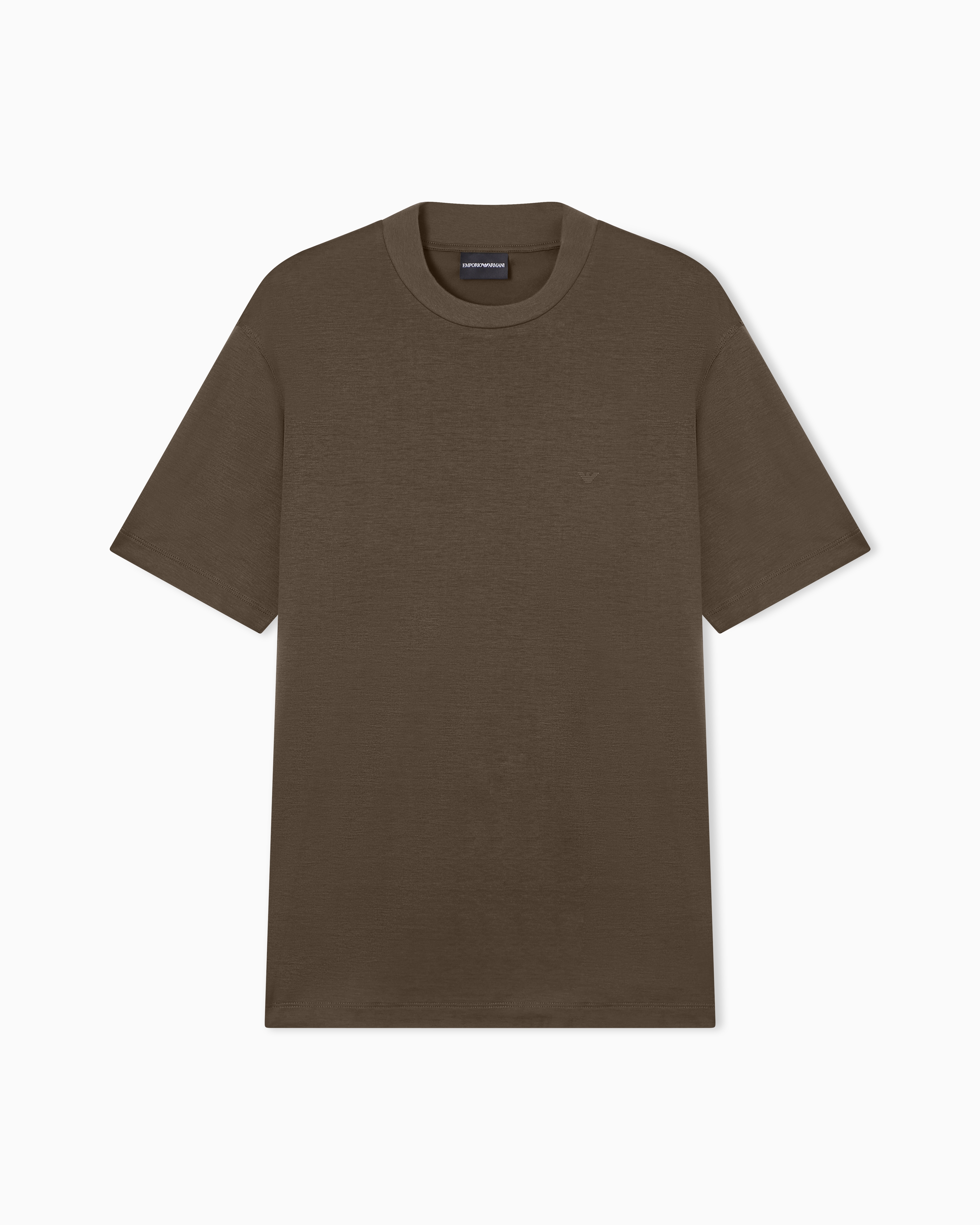 Emporio Armani Green Travel Essential Lyocell-Blend Jersey T-Shirt
