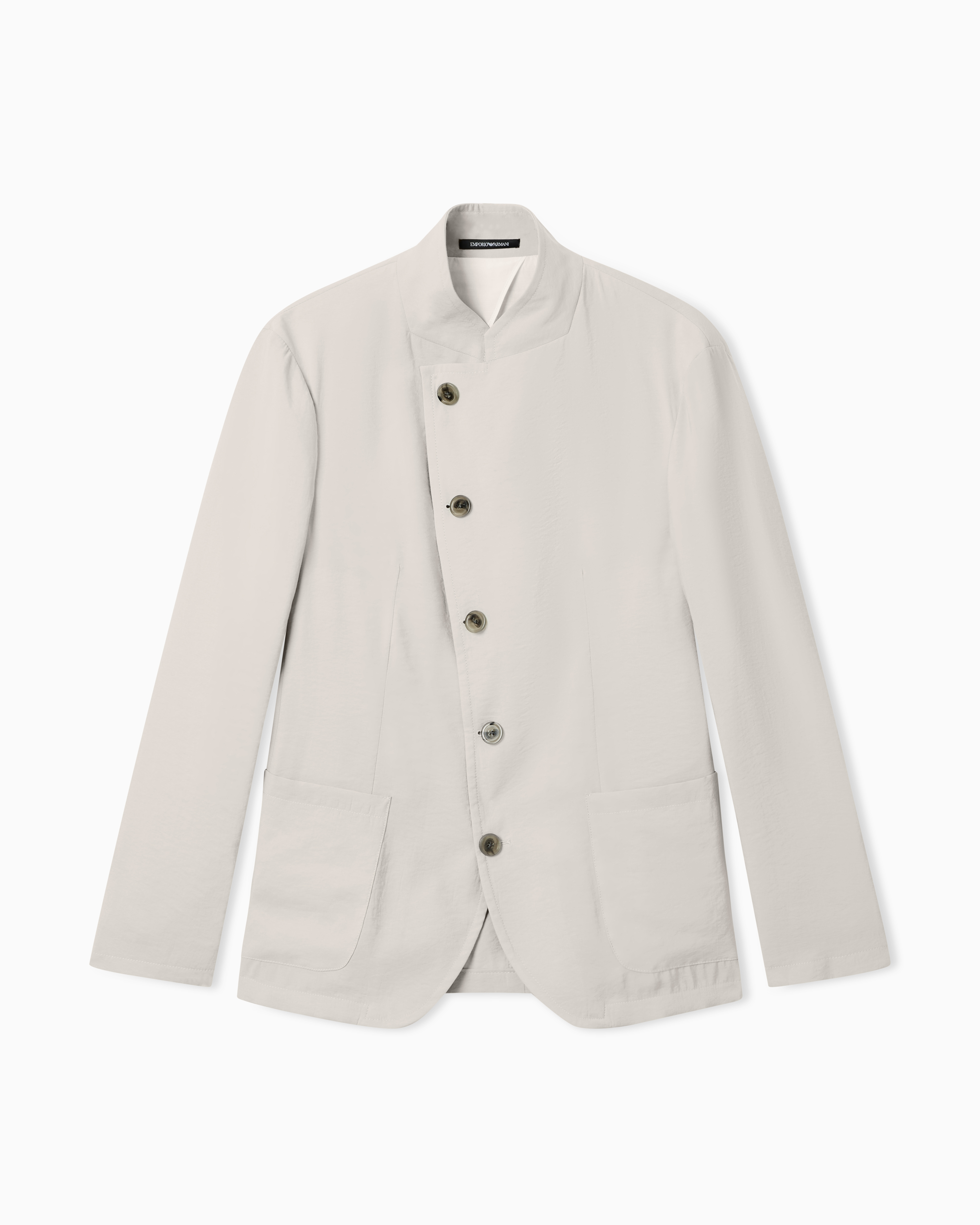 Emporio Armani Pesca Giacca Collo Guru Con Allacciatura Decentrata In Tela Mano Icon