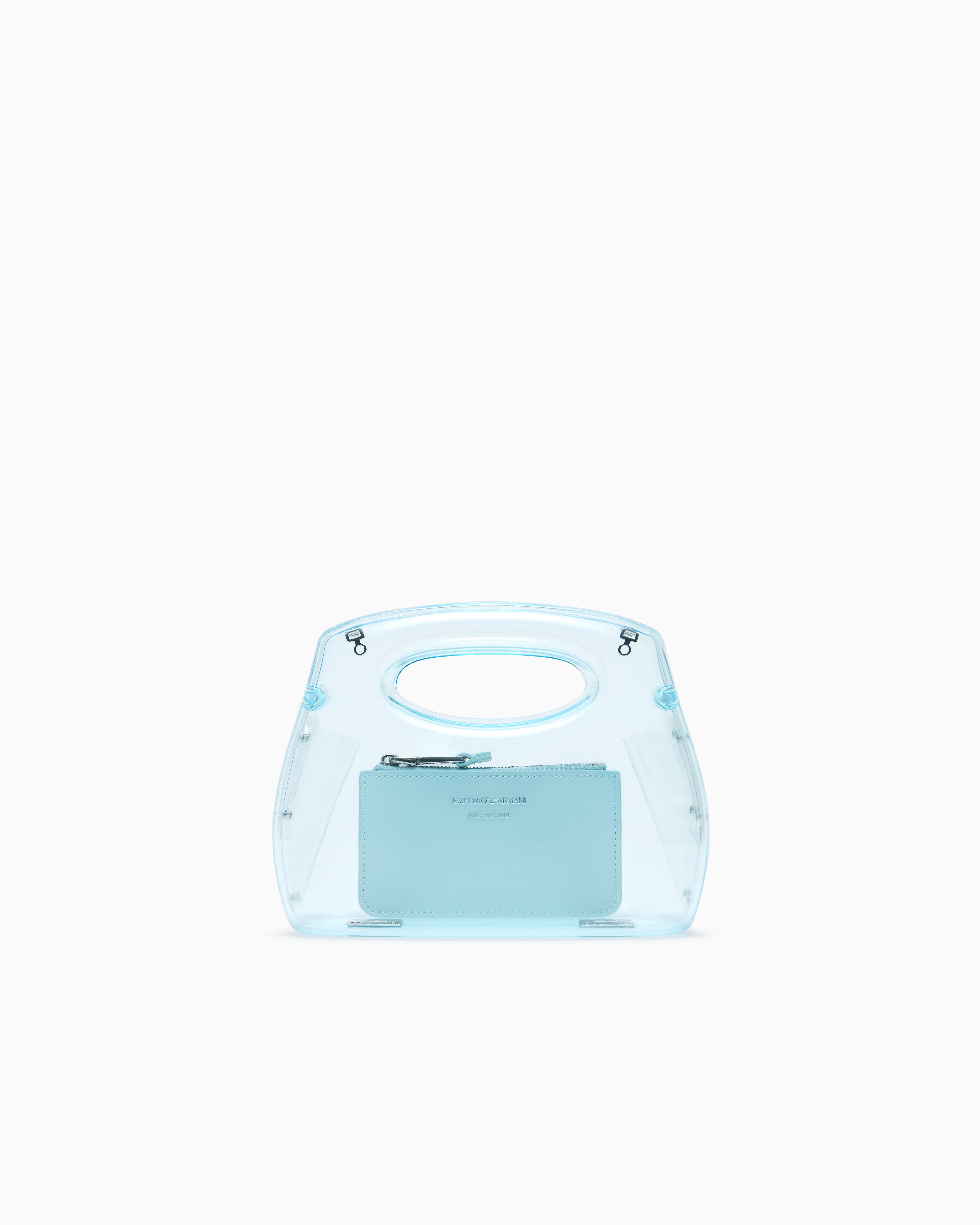 Emporio Armani Transparent Pvc Clutch Bag With Shoulder Strap