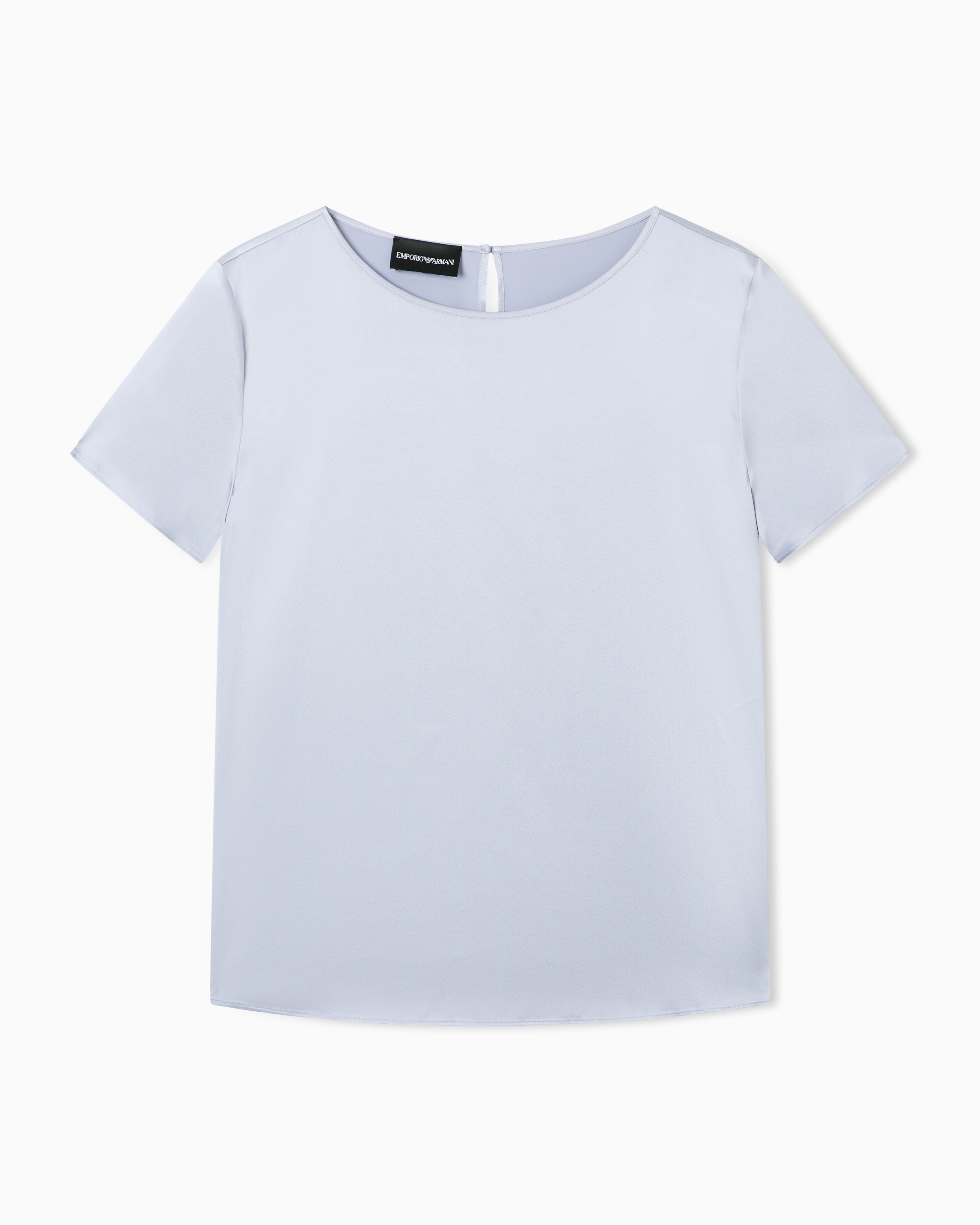 Emporio Armani Purple Satin Blouse In A Silk Blend With Short Sleeves Essential