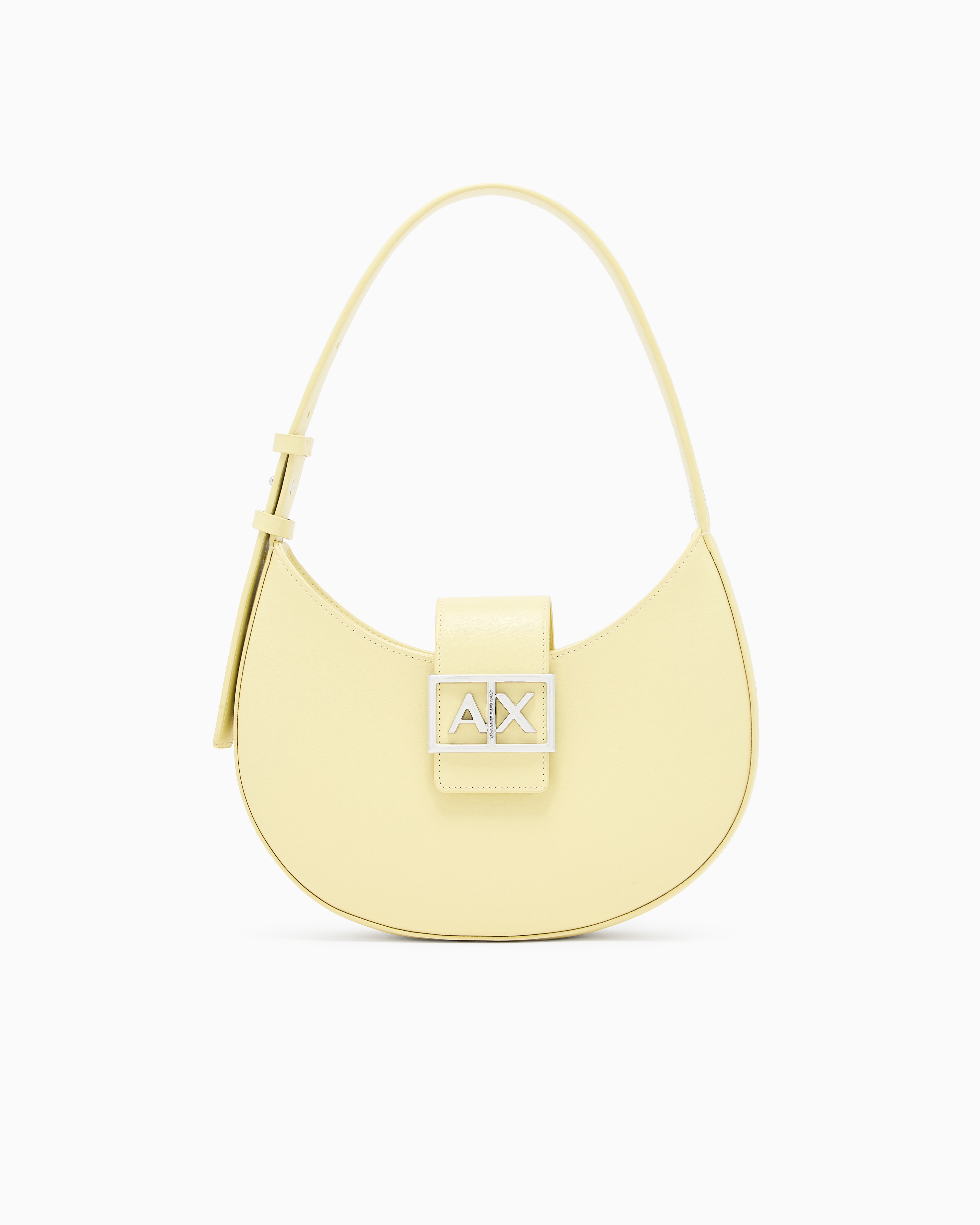 Armani Exchange Yellow Hobo Bag With Logo Buckle