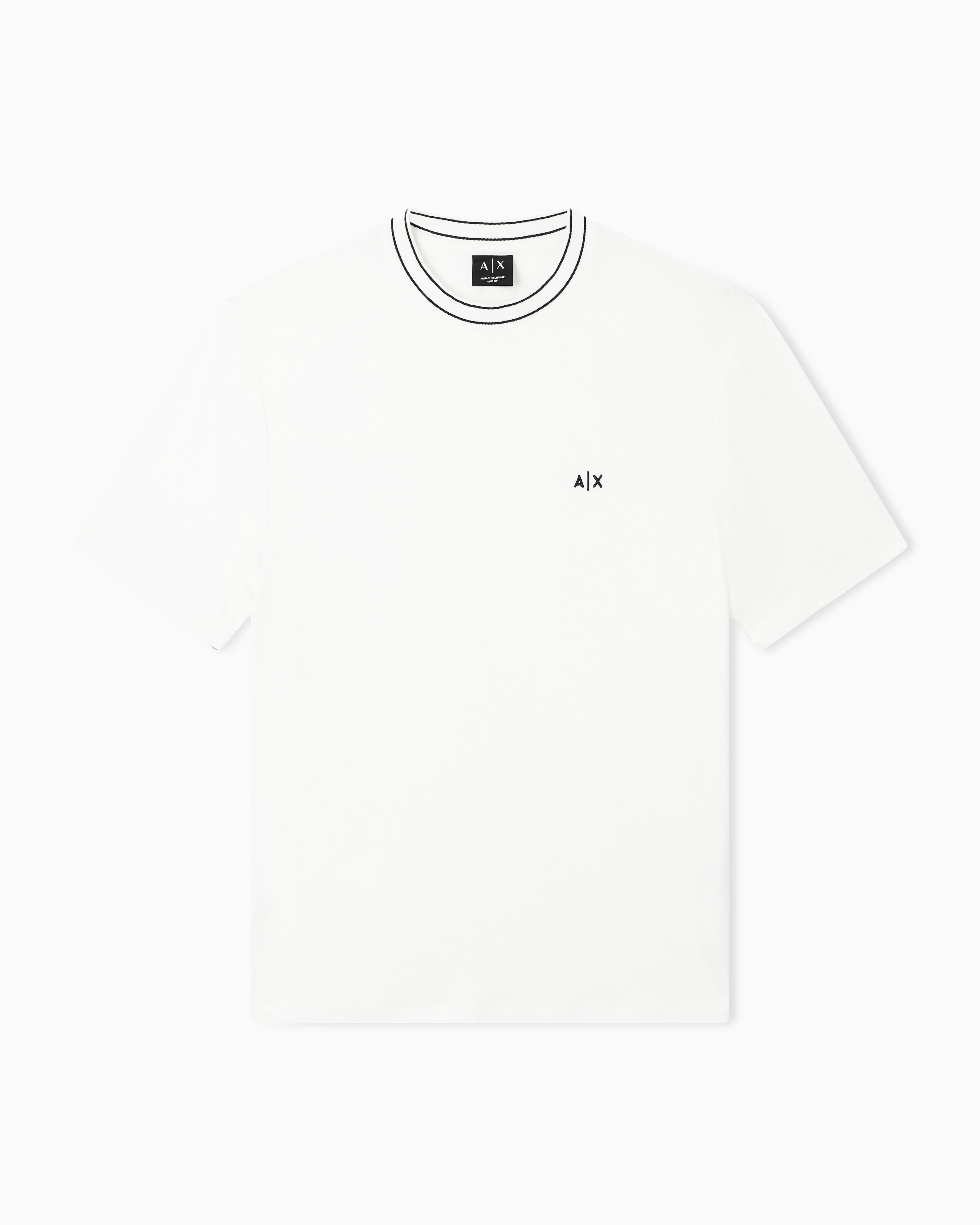 Armani Exchange White Slim Fit T-Shirt In Technical Fabric