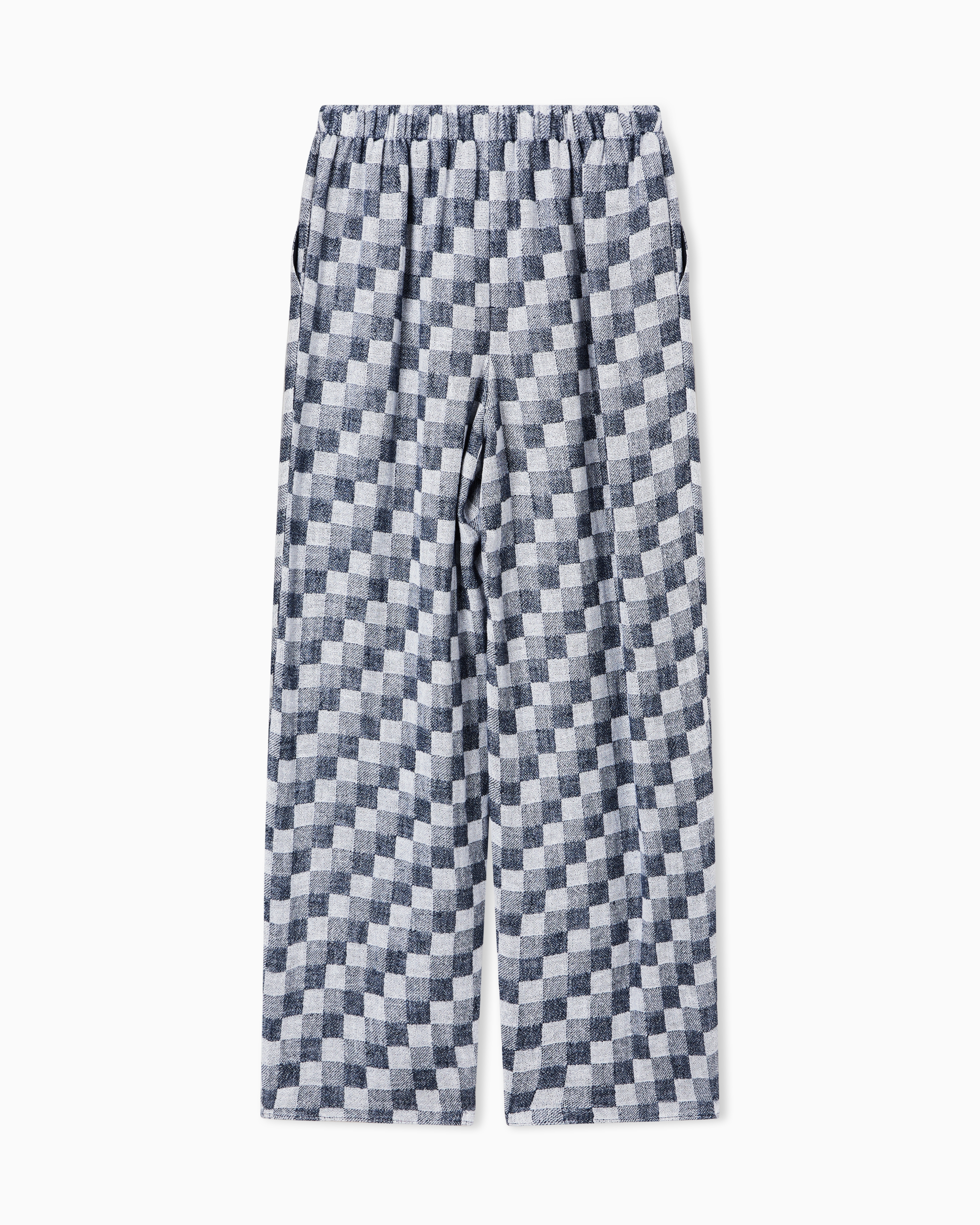 パンツ リネンガーゼ チェック | Emporio Armani