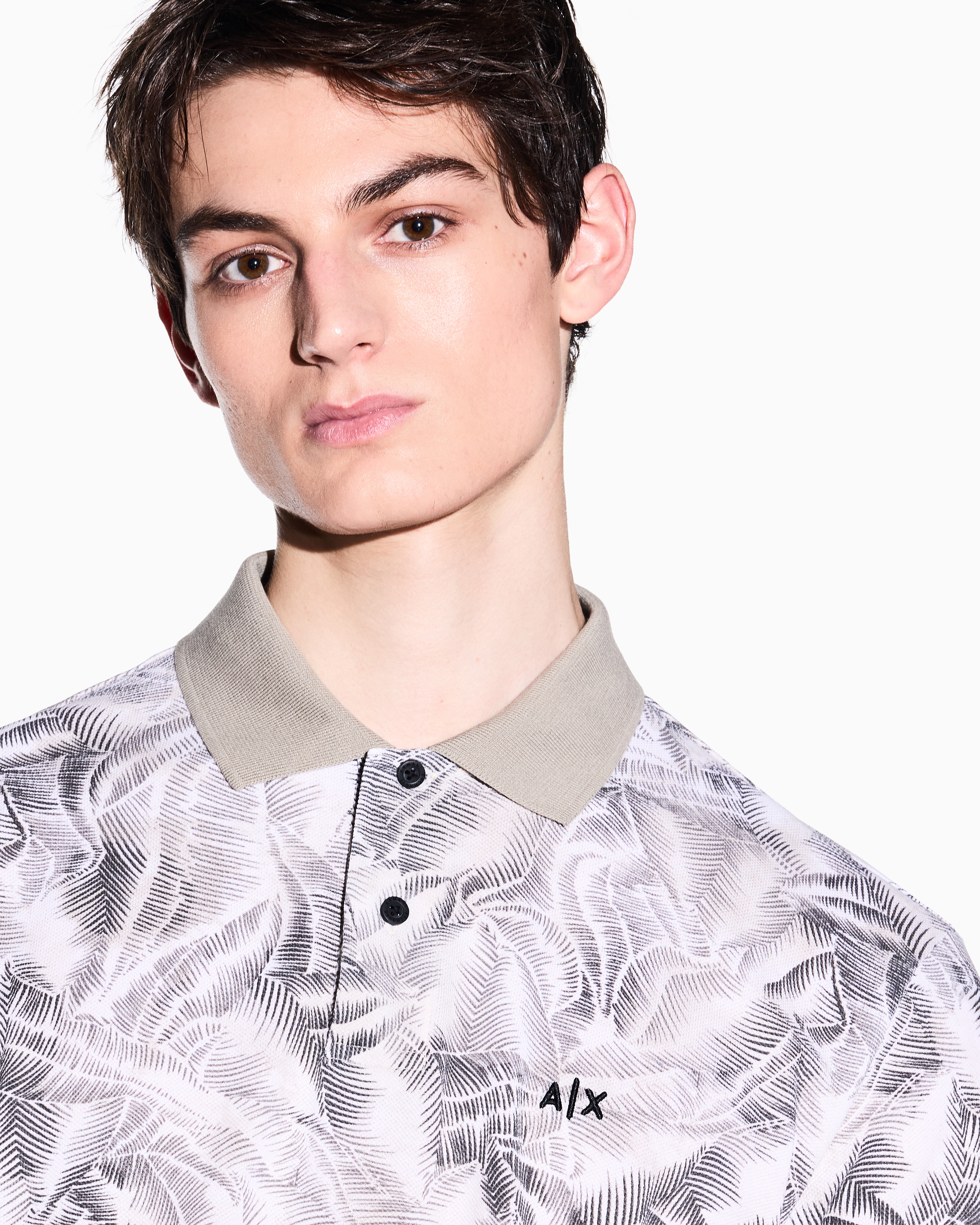 オールオーバーリーフプリント 半袖ポロシャツ | Armani Exchange