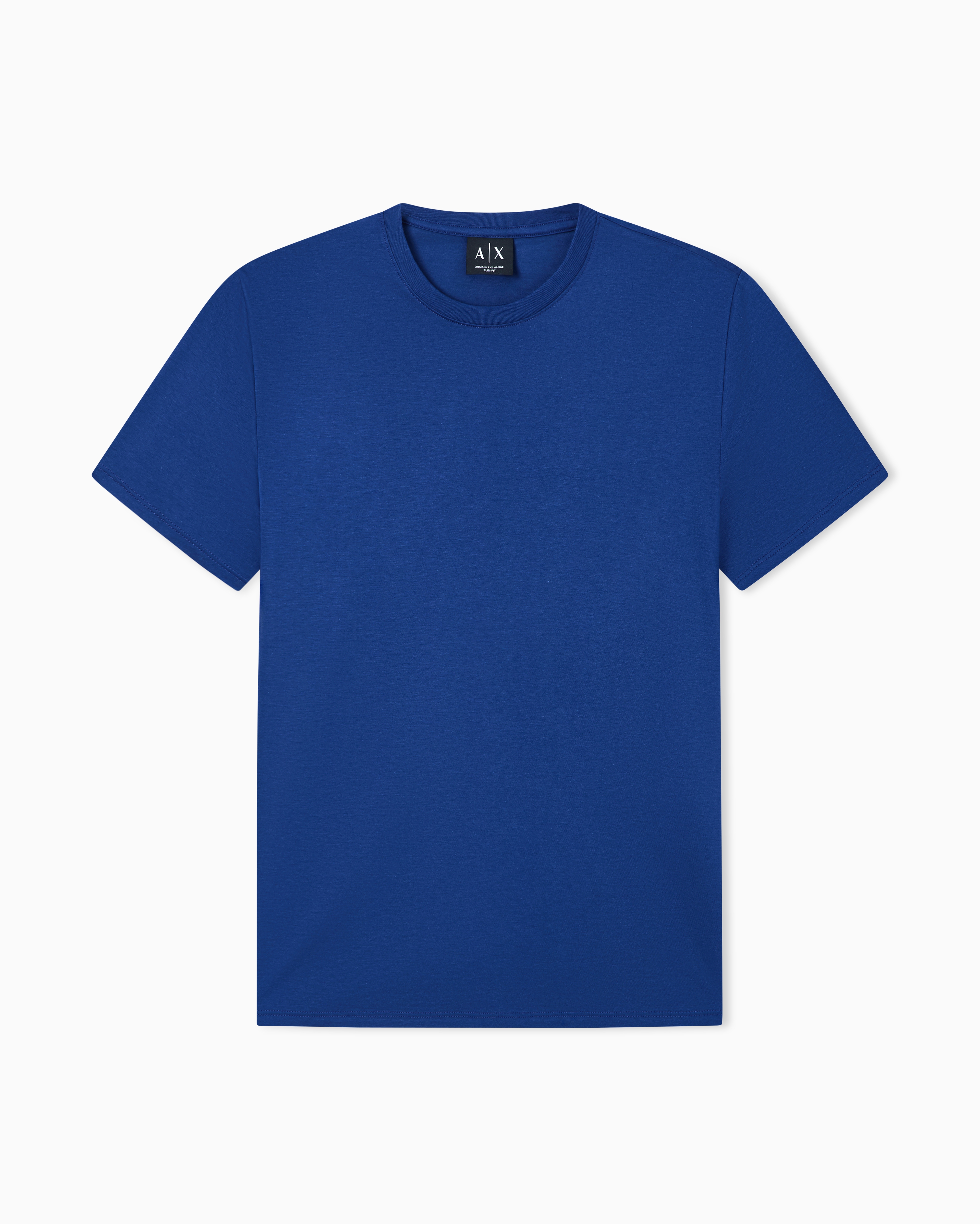 Armani Exchange Blue Slim Fit T-Shirt In Pima Cotton Jersey