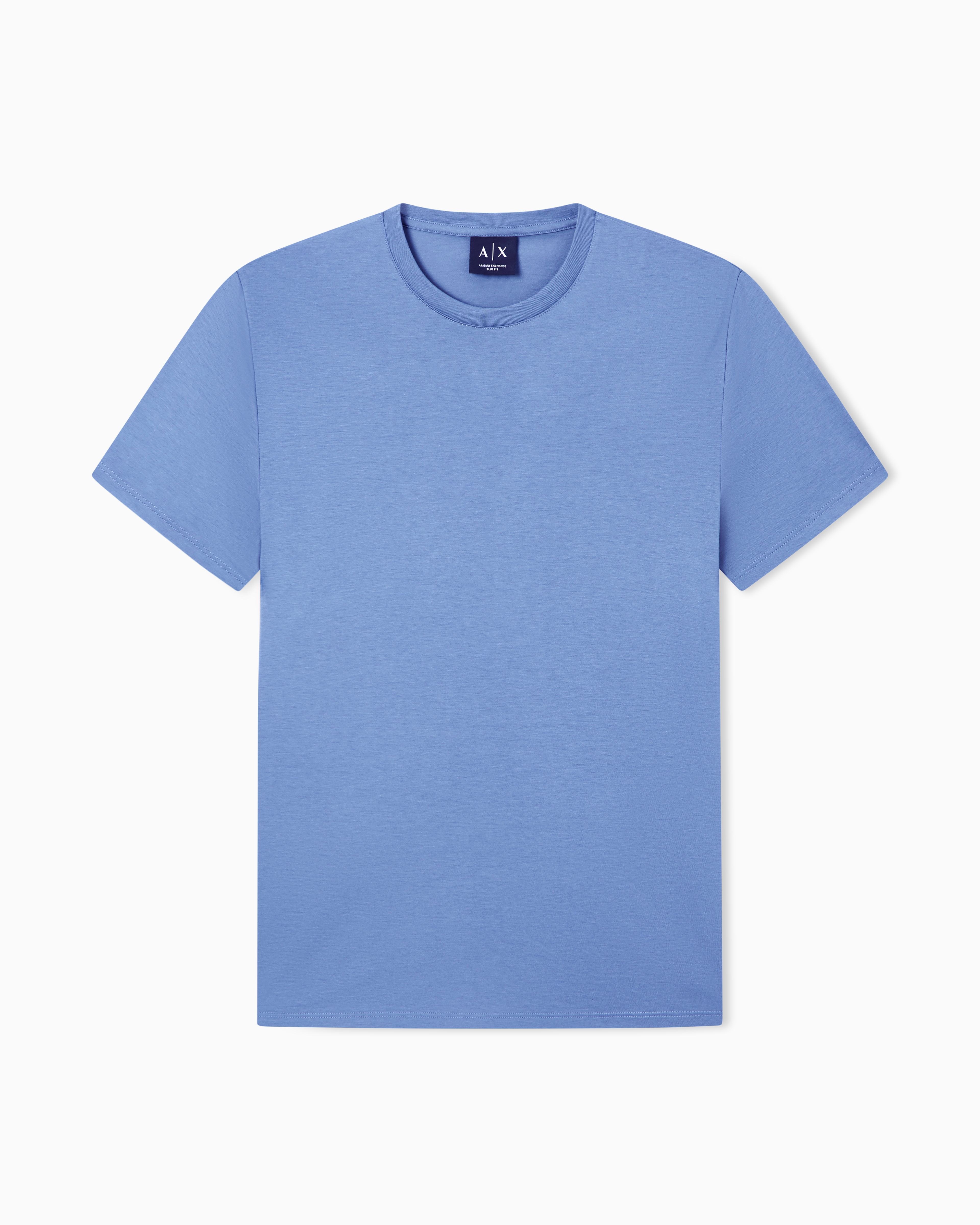 Armani Exchange Light Blue Slim Fit T-Shirt In Pima Cotton Jersey