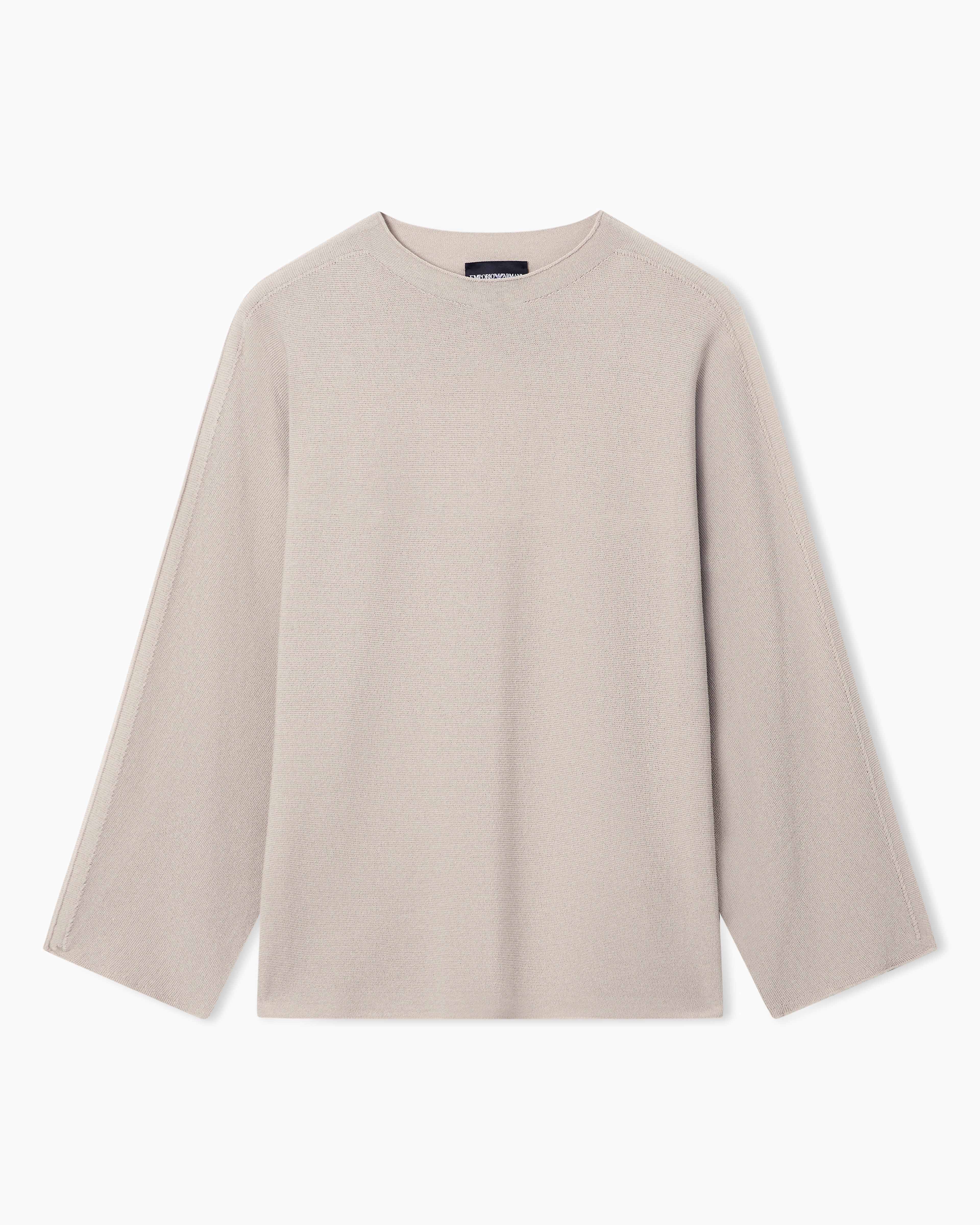 Emporio Armani Beige Link-Stitch Knit Jumper