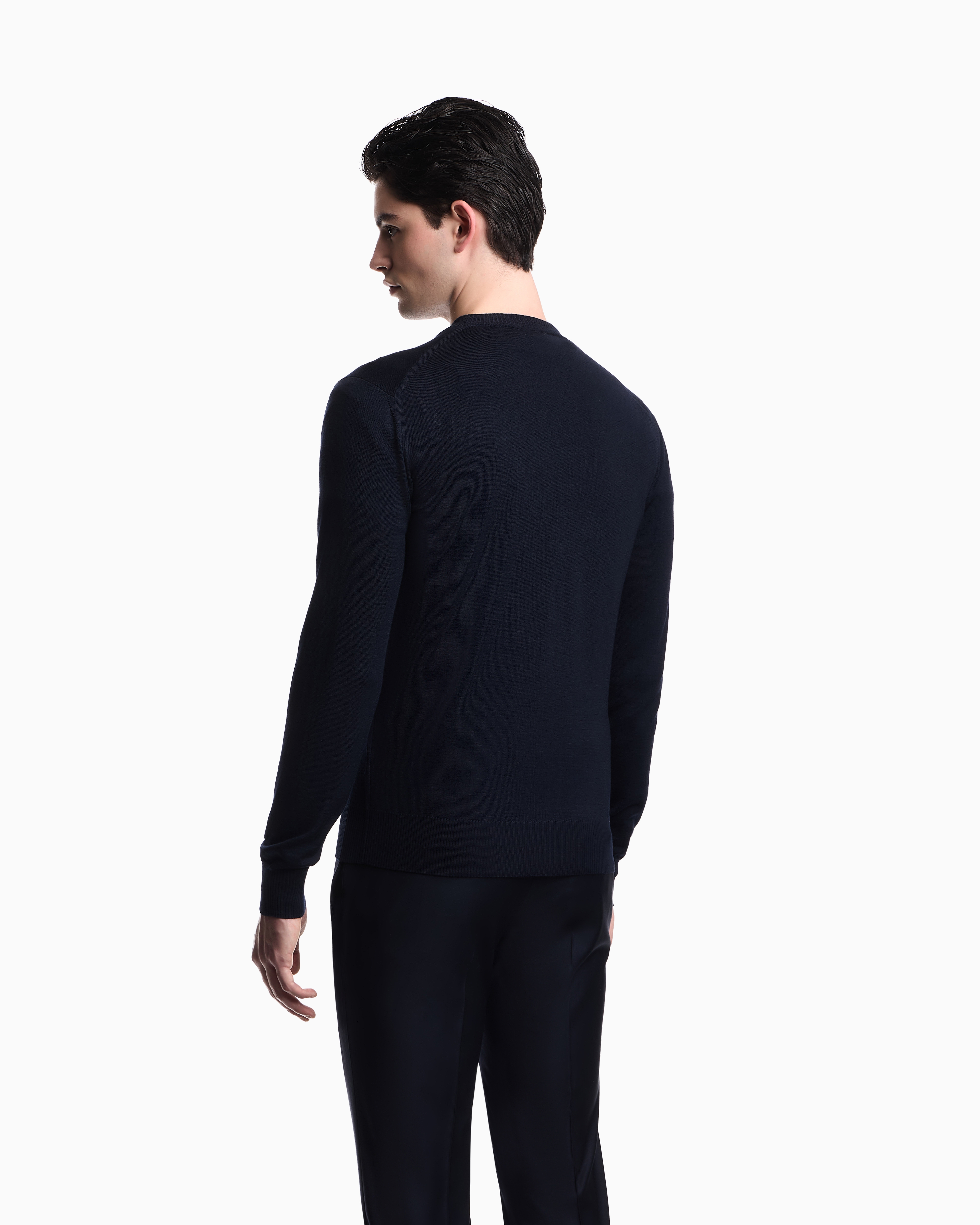 Pure virgin wool V-neck cardigan | Emporio Armani