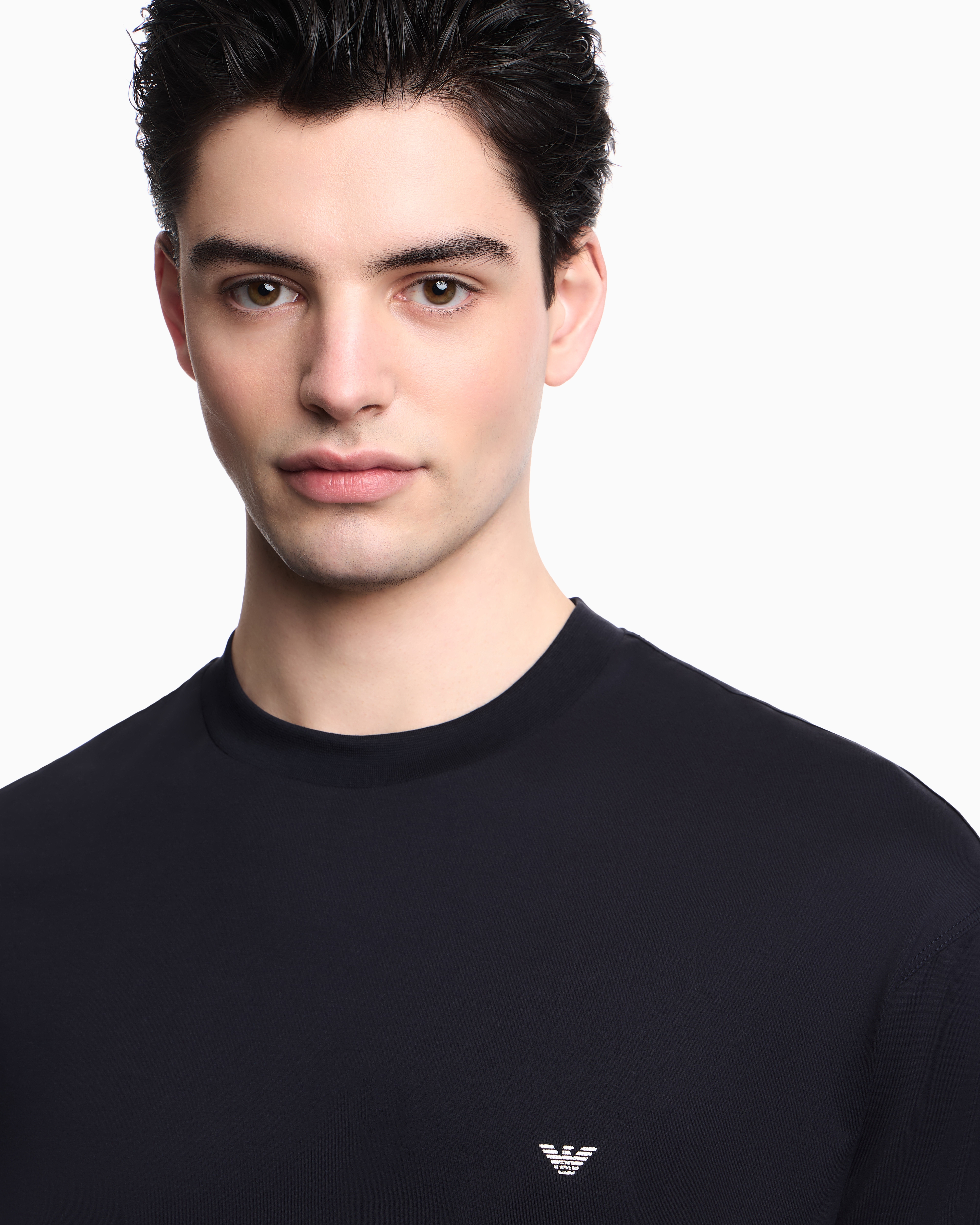 EMPORIO ARMANI (M) プリント スタッズ グレー Tシャツ EMPORIO ARMANI - EMPORIO ARMANI (M) プリント スタッズ グレー T