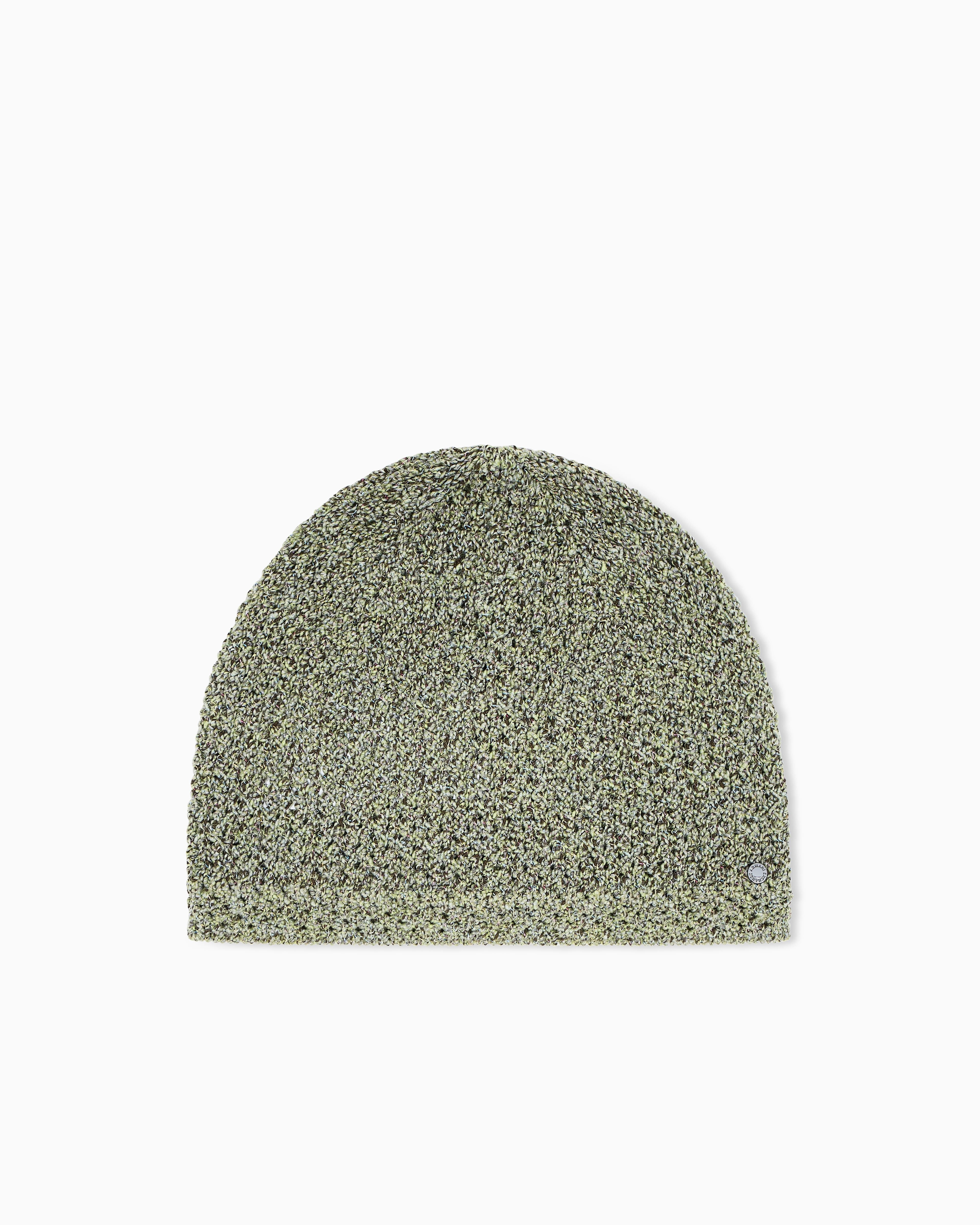 Armani Exchange Green Metallic Knit Beanie