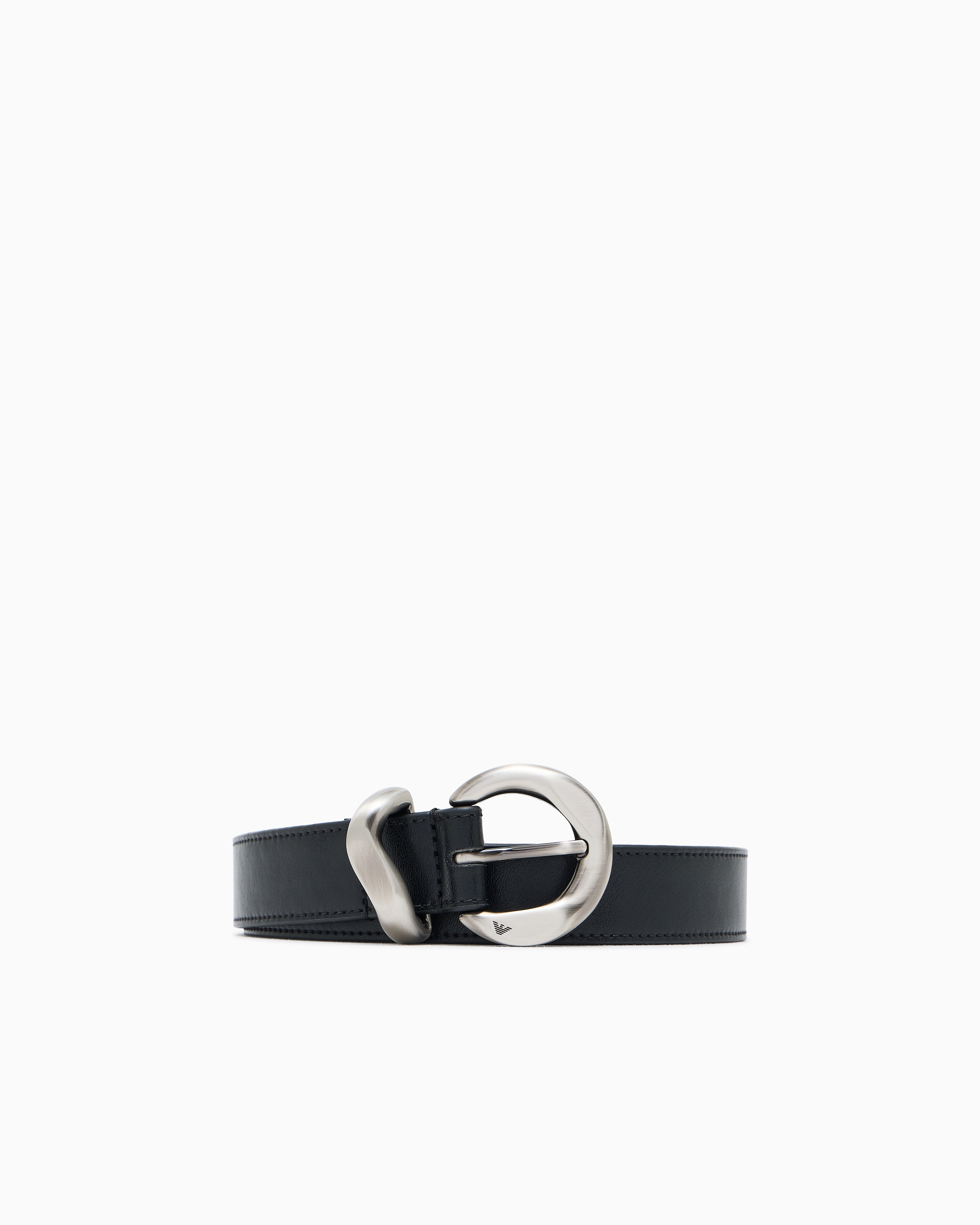 Emporio Armani Black Smooth Leather Belt
