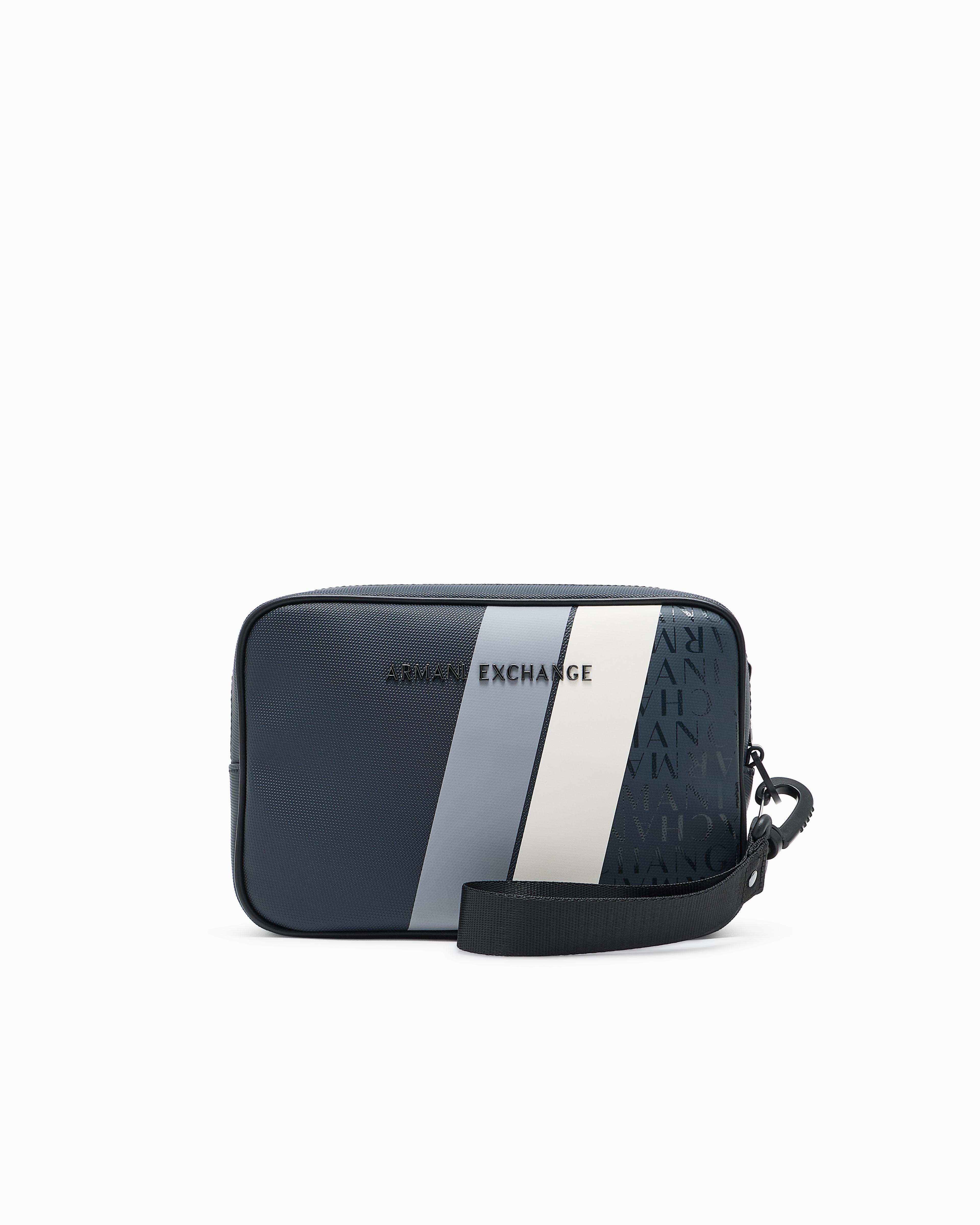 Armani Exchange Blue Shoulder Bag With Contrasting Band