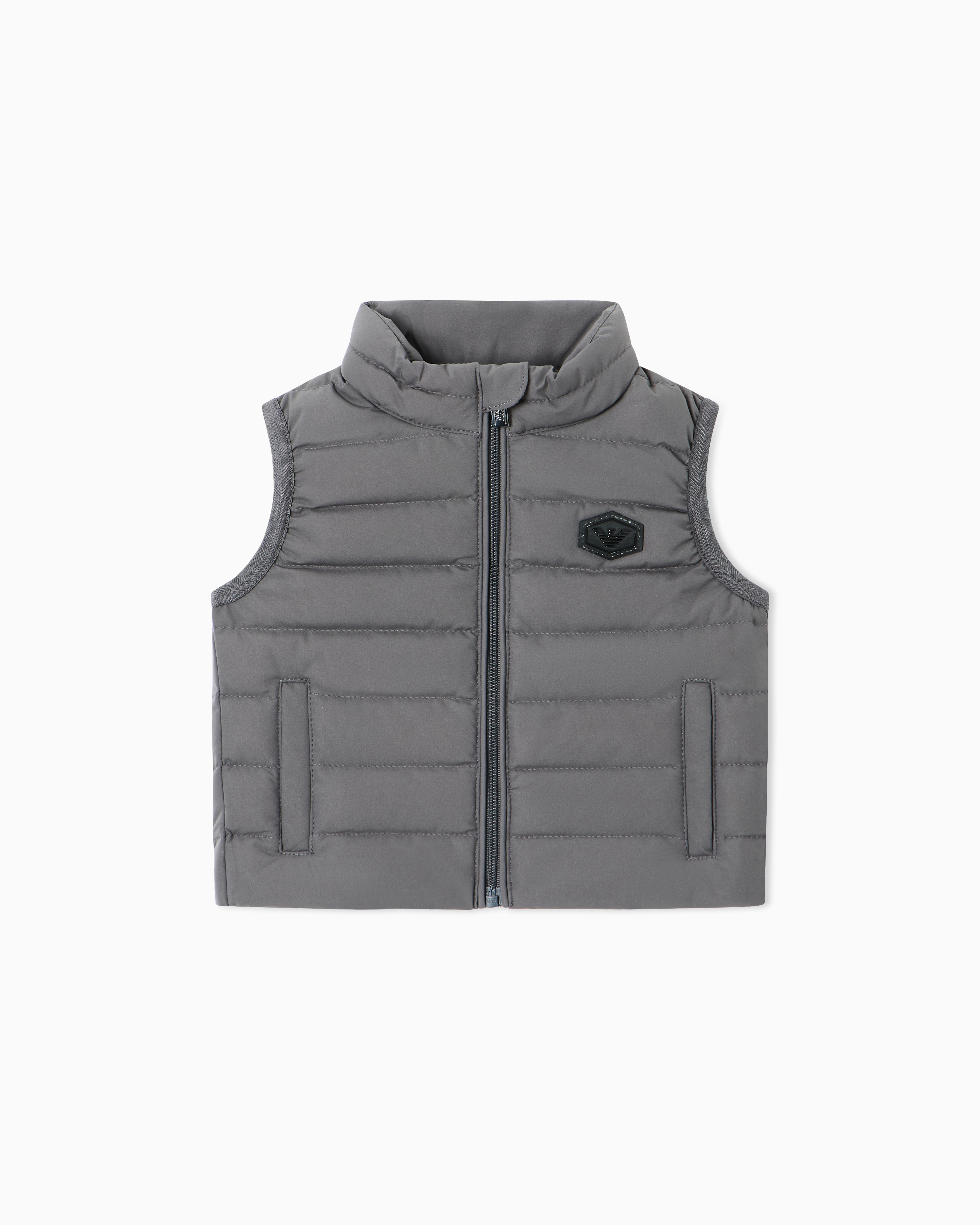 Emporio Armani Piumino Smanicato In Nylon Trapuntato Con Piuma Riciclata