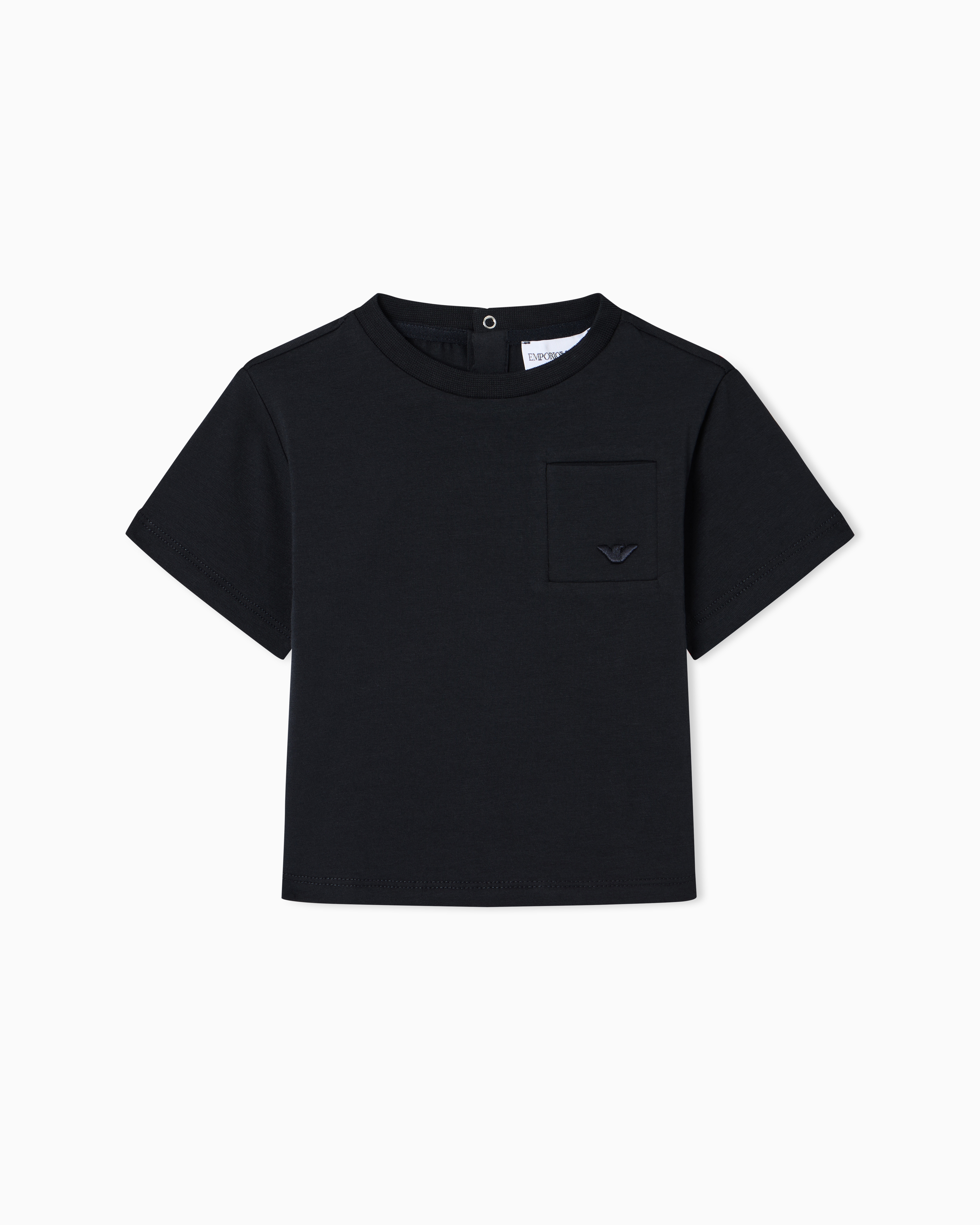 Emporio Armani T-Shirt In Jersey Pettinato Con Tasca