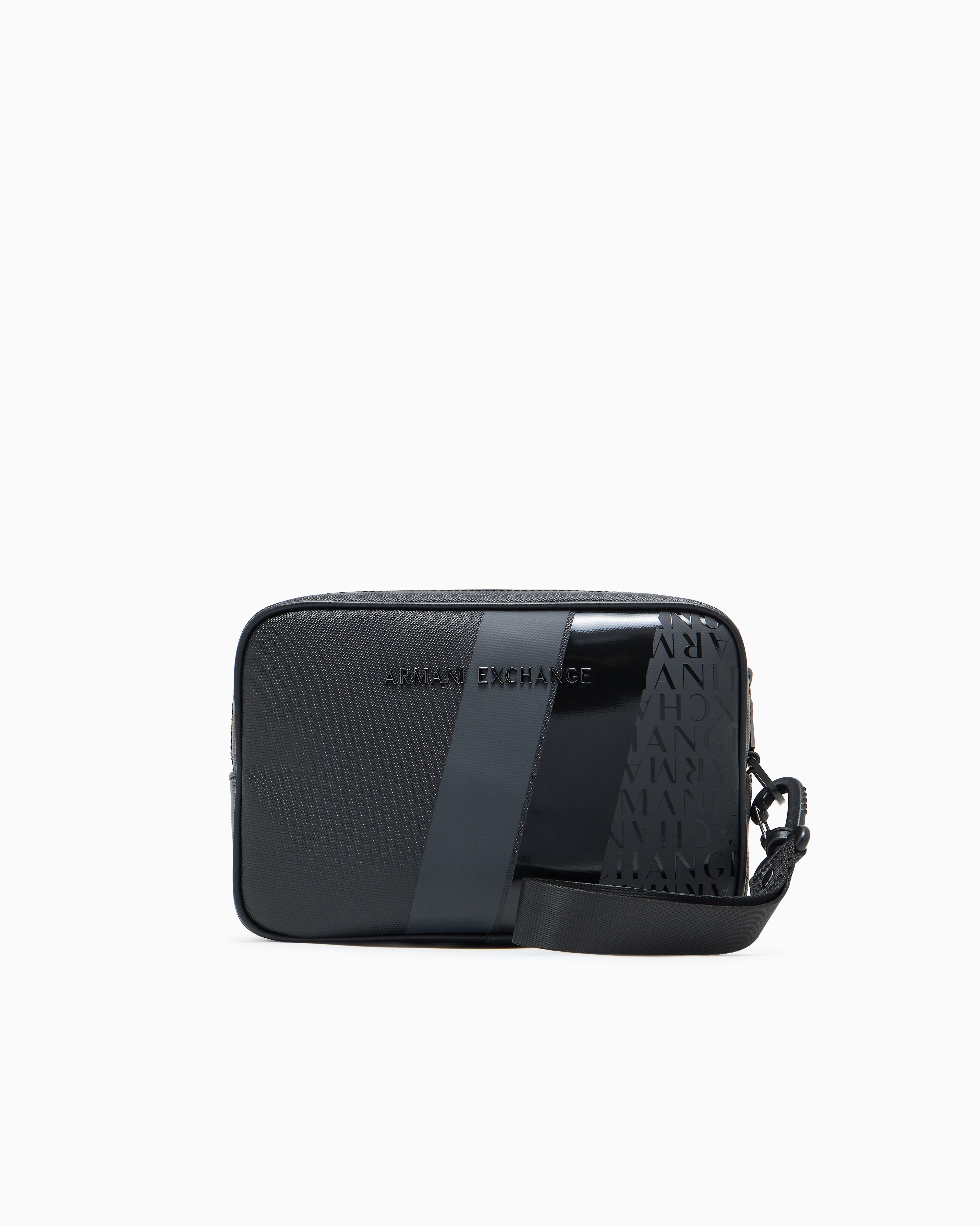 Armani Exchange Black Shoulder Bag With Contrasting Band