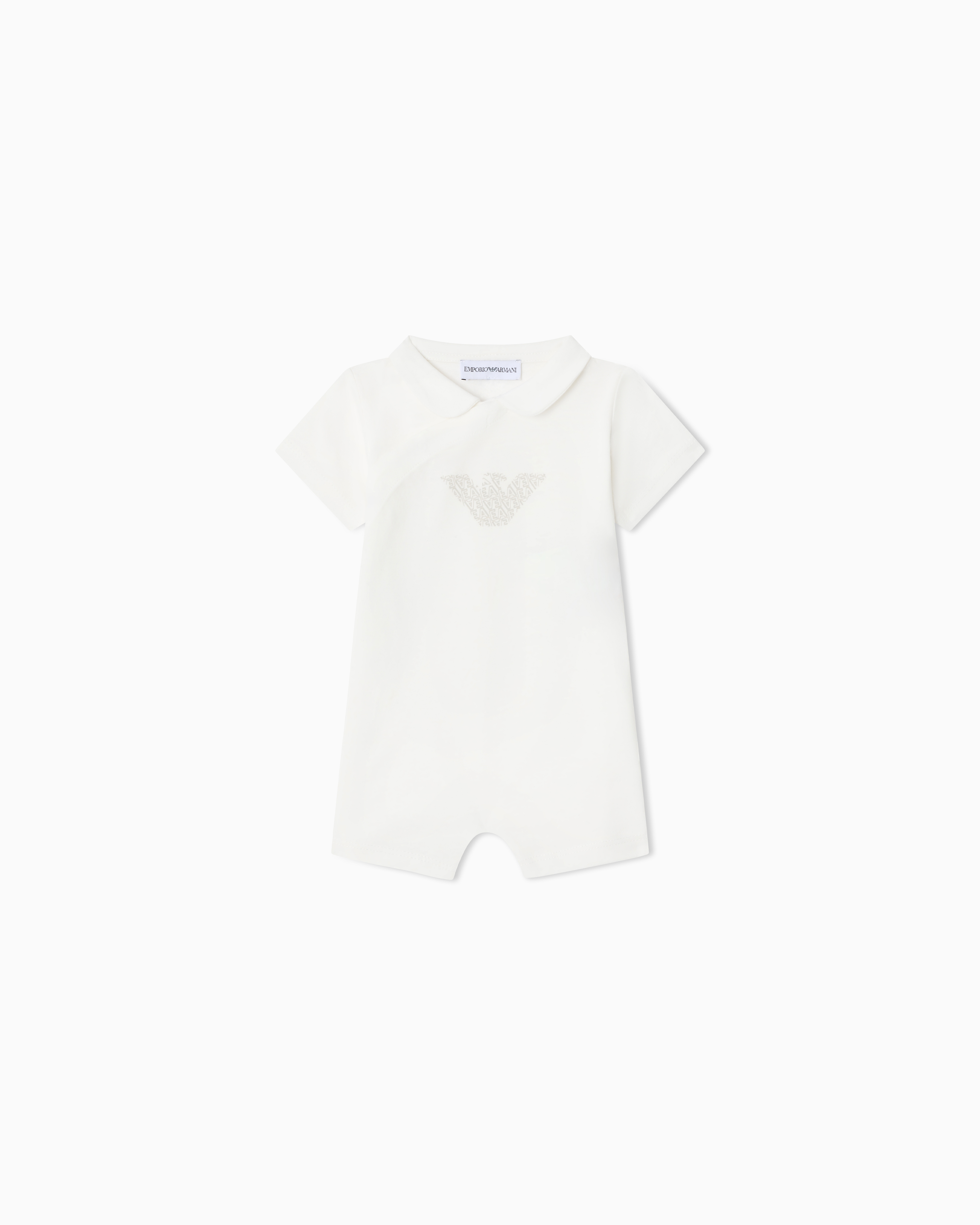 Emporio Armani Beige Jersey Playsuit With Eagle Pattern