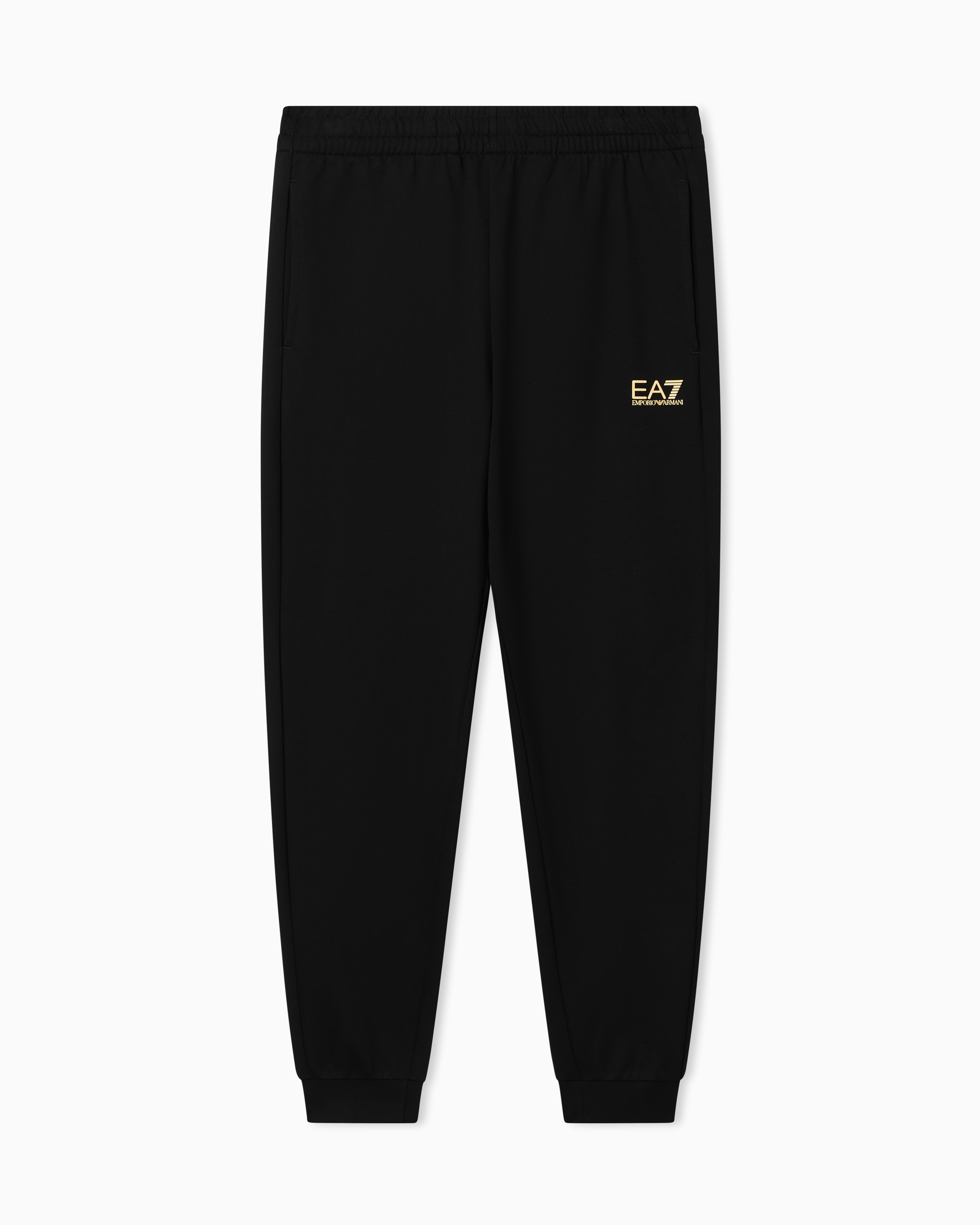 Ea7 Black Core Identity Cotton Jogger Pants