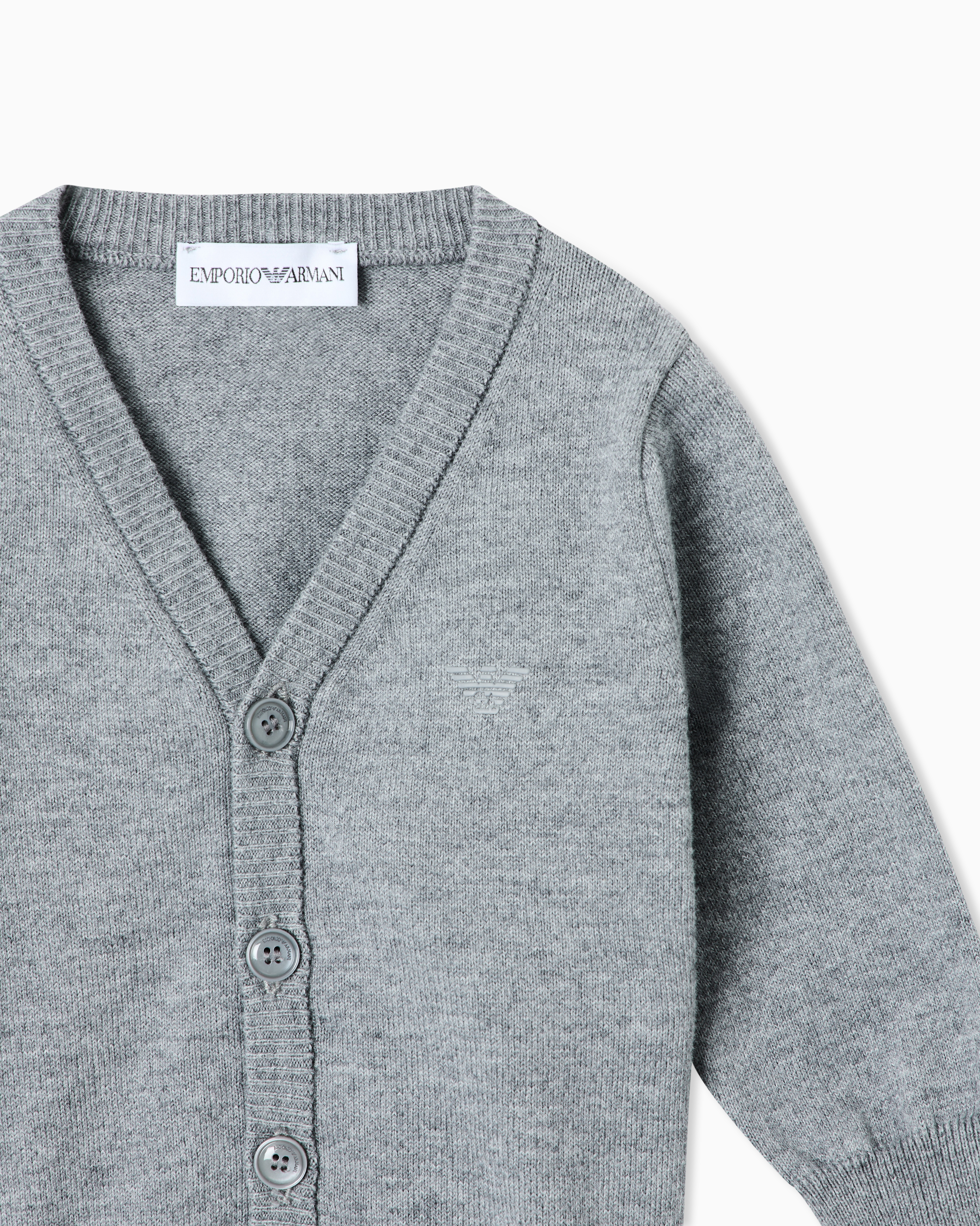 Wool-blend V-neck cardigan | Emporio Armani