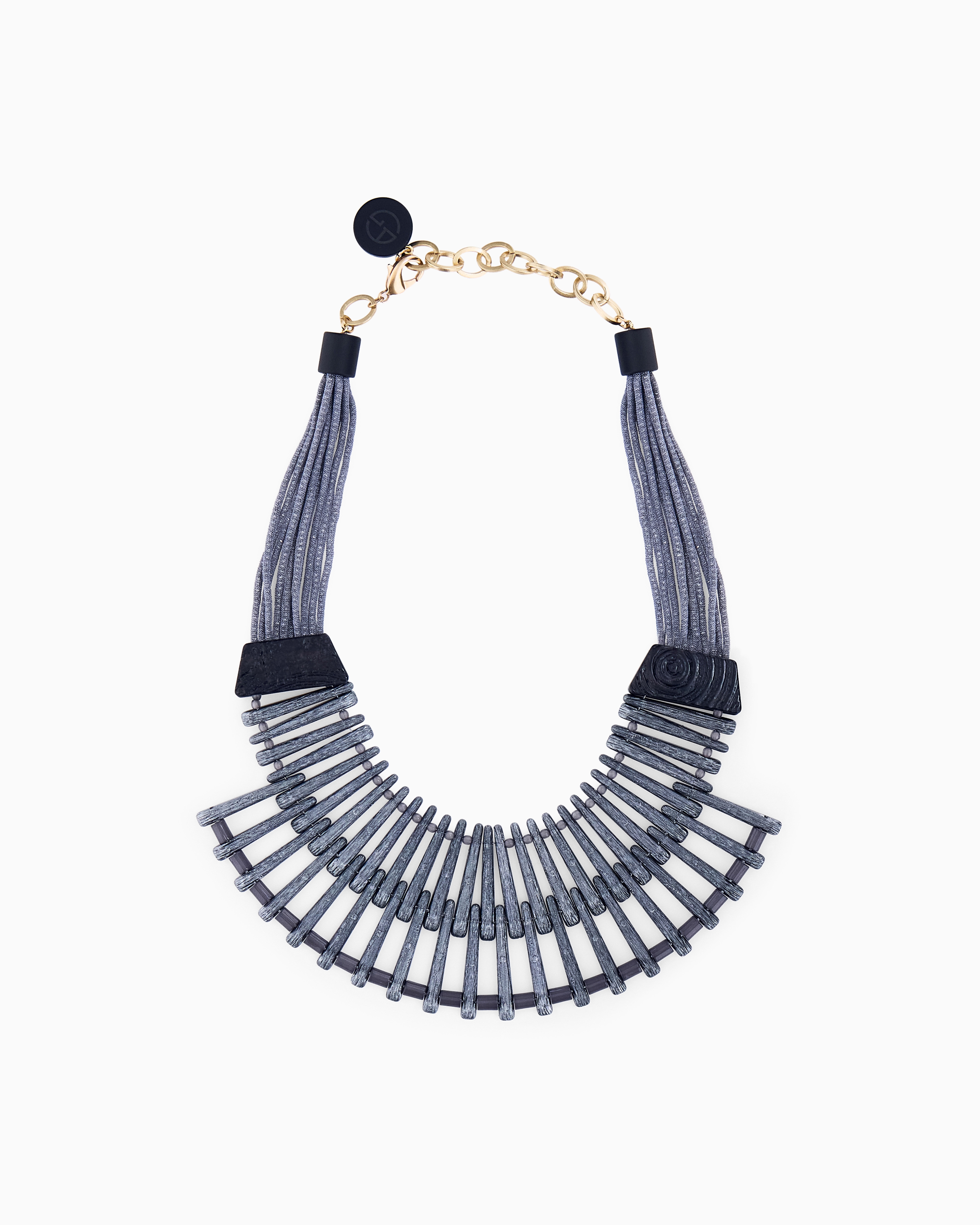 Giorgio Armani Grey Necklace In Methacrylate And Brass