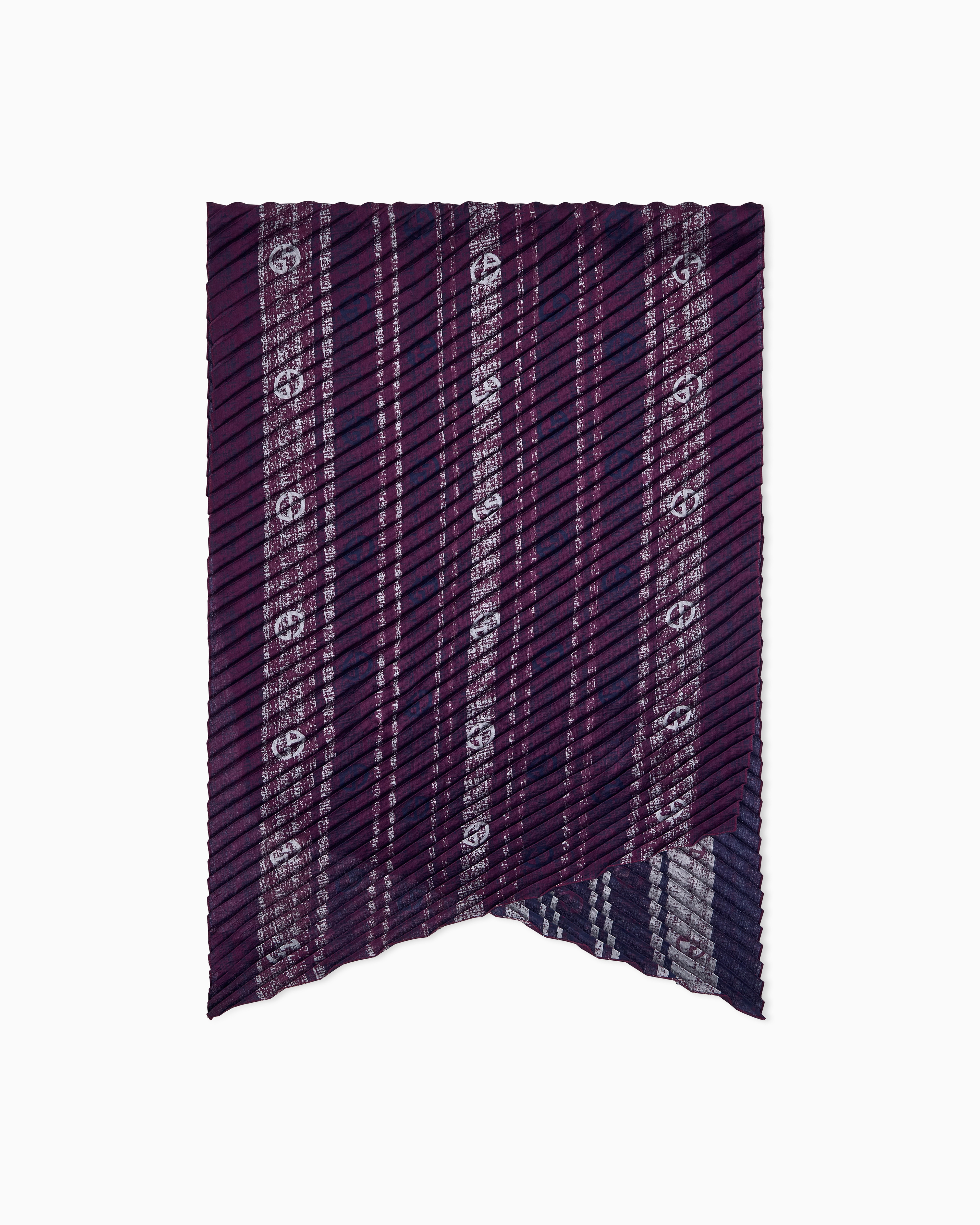 Giorgio Armani Burgundy Stole Pleated In A Silk Blend