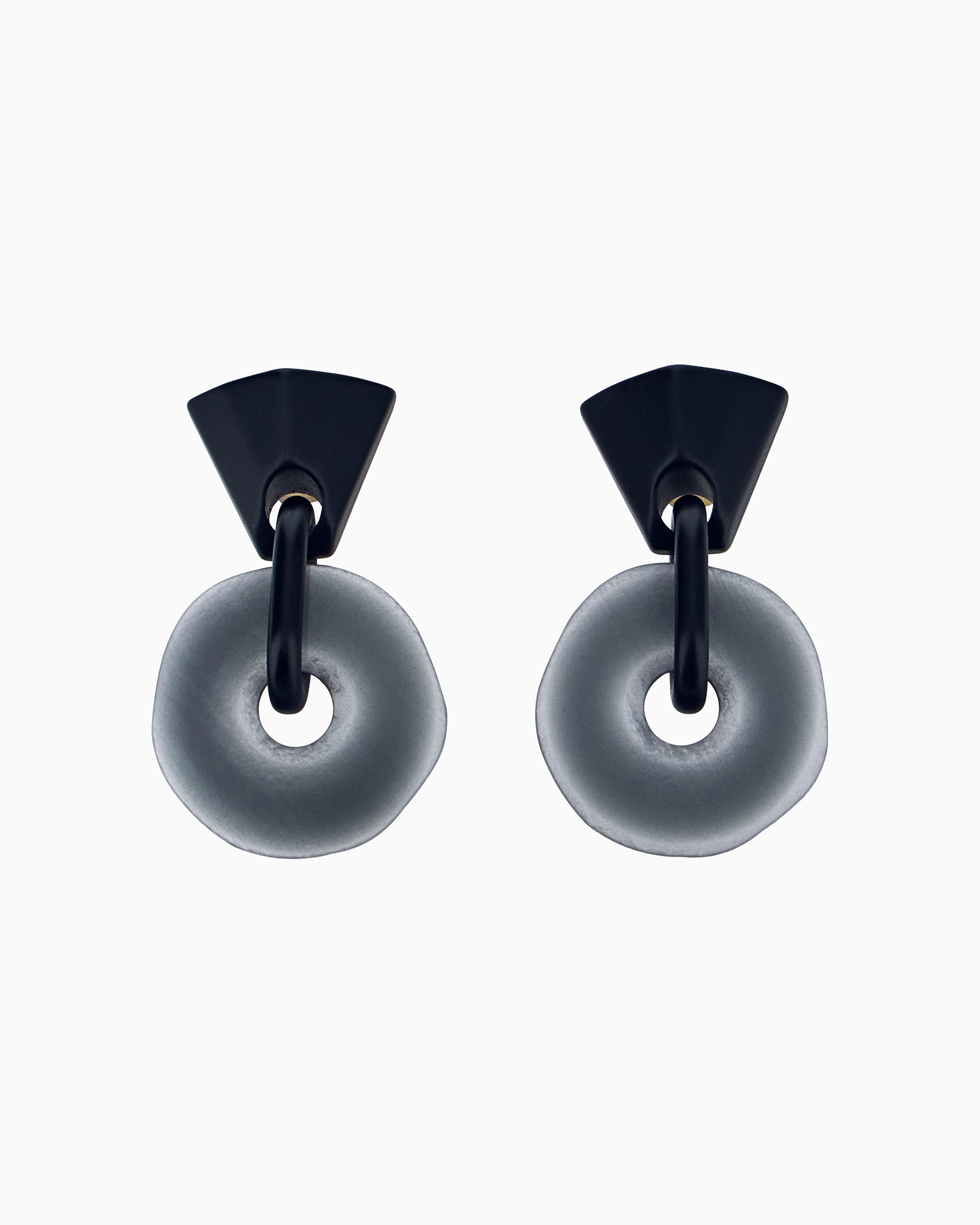 Giorgio Armani Grey Earrings In Methacrylate And Brass