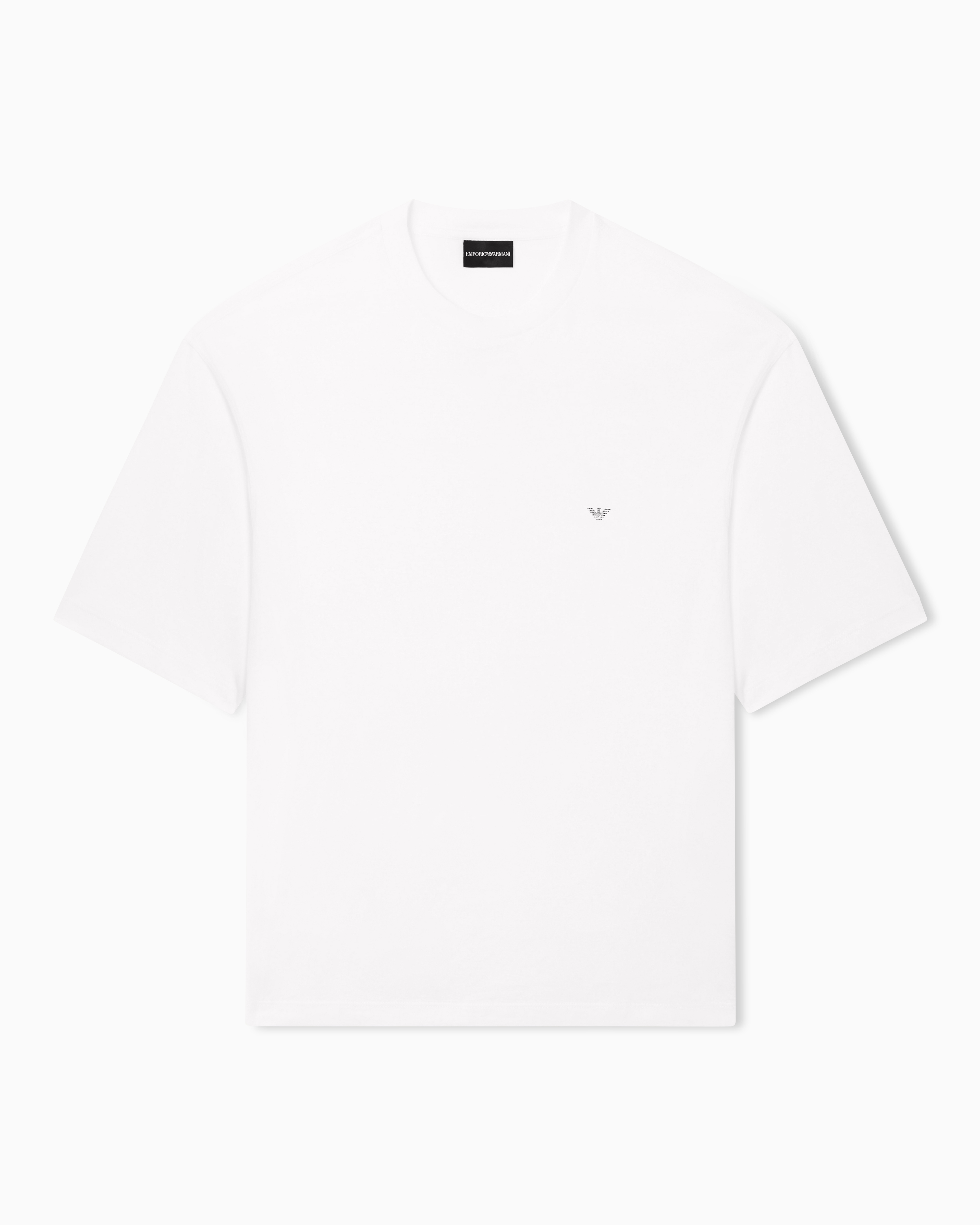 Emporio Armani White Oversized Jersey T-Shirt With Used-Effect Logo Print