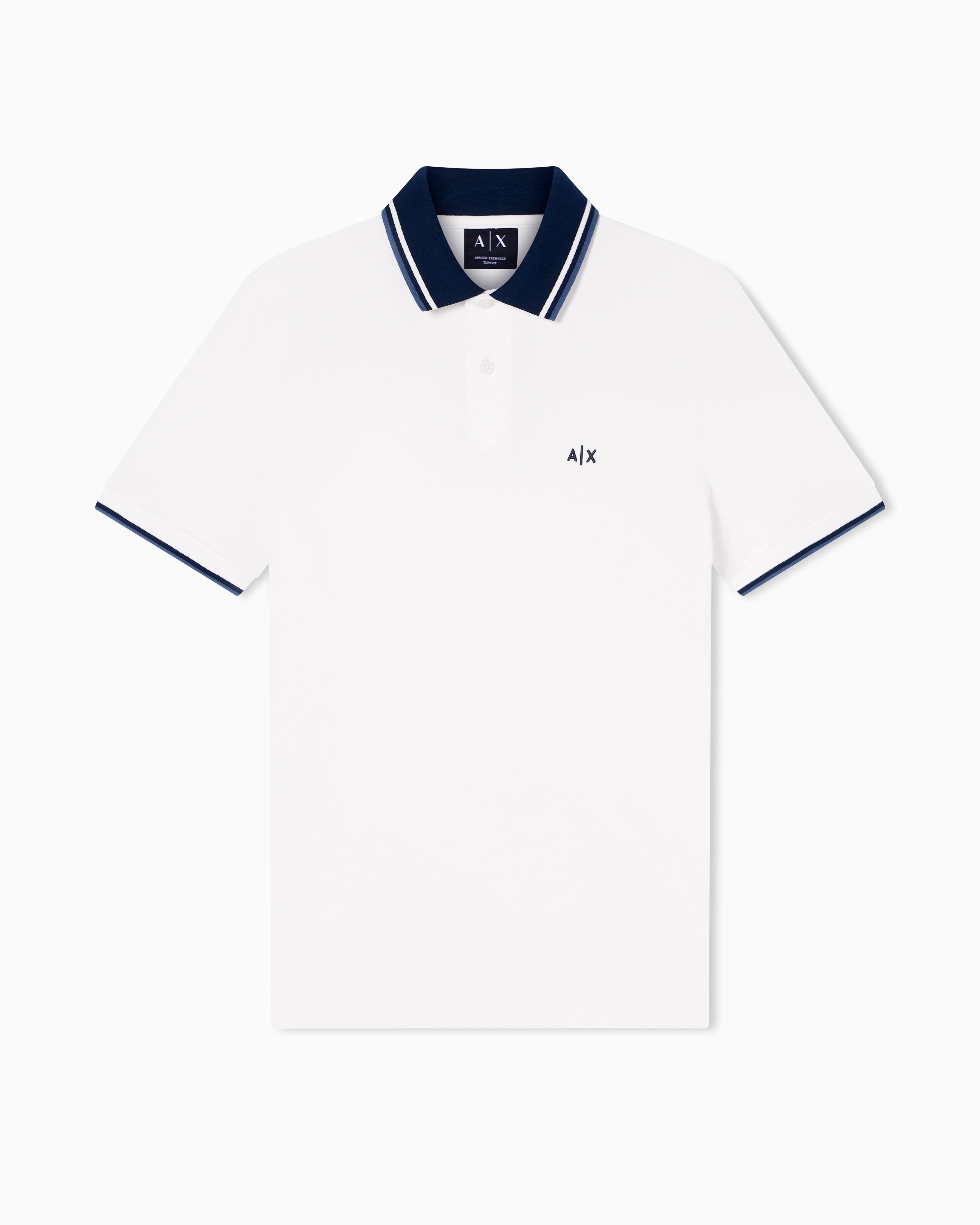 Armani Exchange White Cotton Polo Shirt