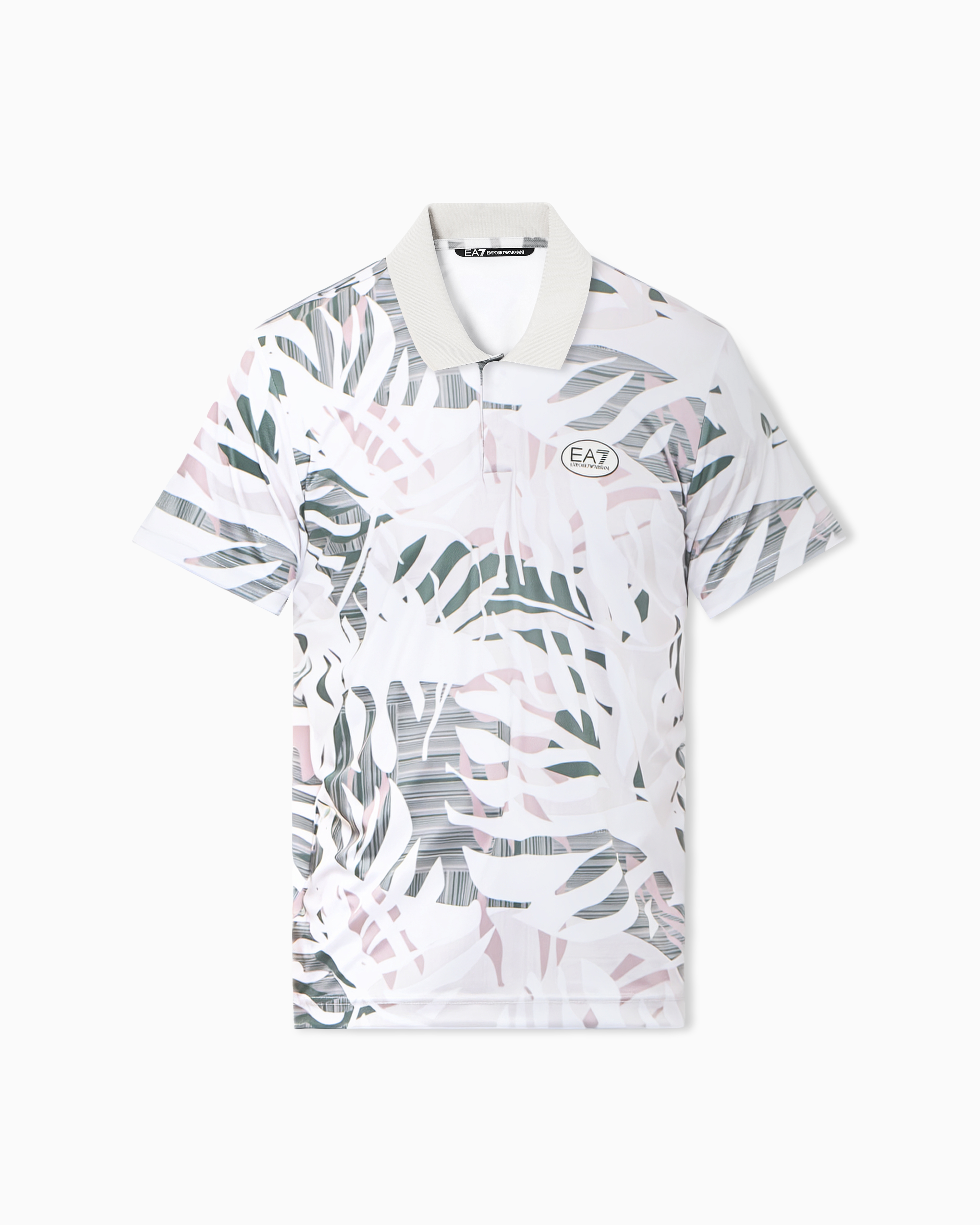 Ea7 Beige Golf Pro Polo Shirt In Ventus7 Technical Fabric