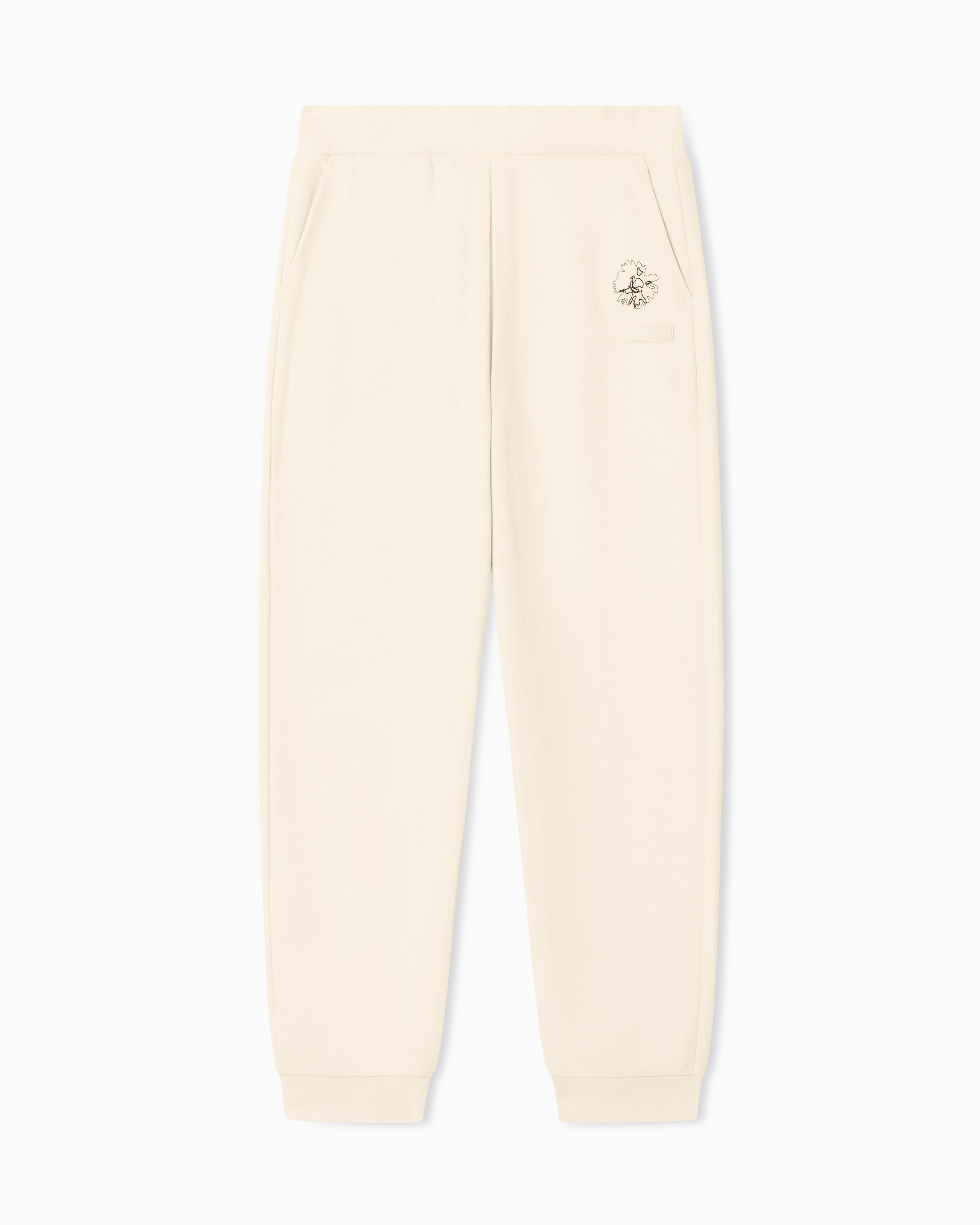 Ea7 Beige Graphic Series Cotton-Blend Joggers