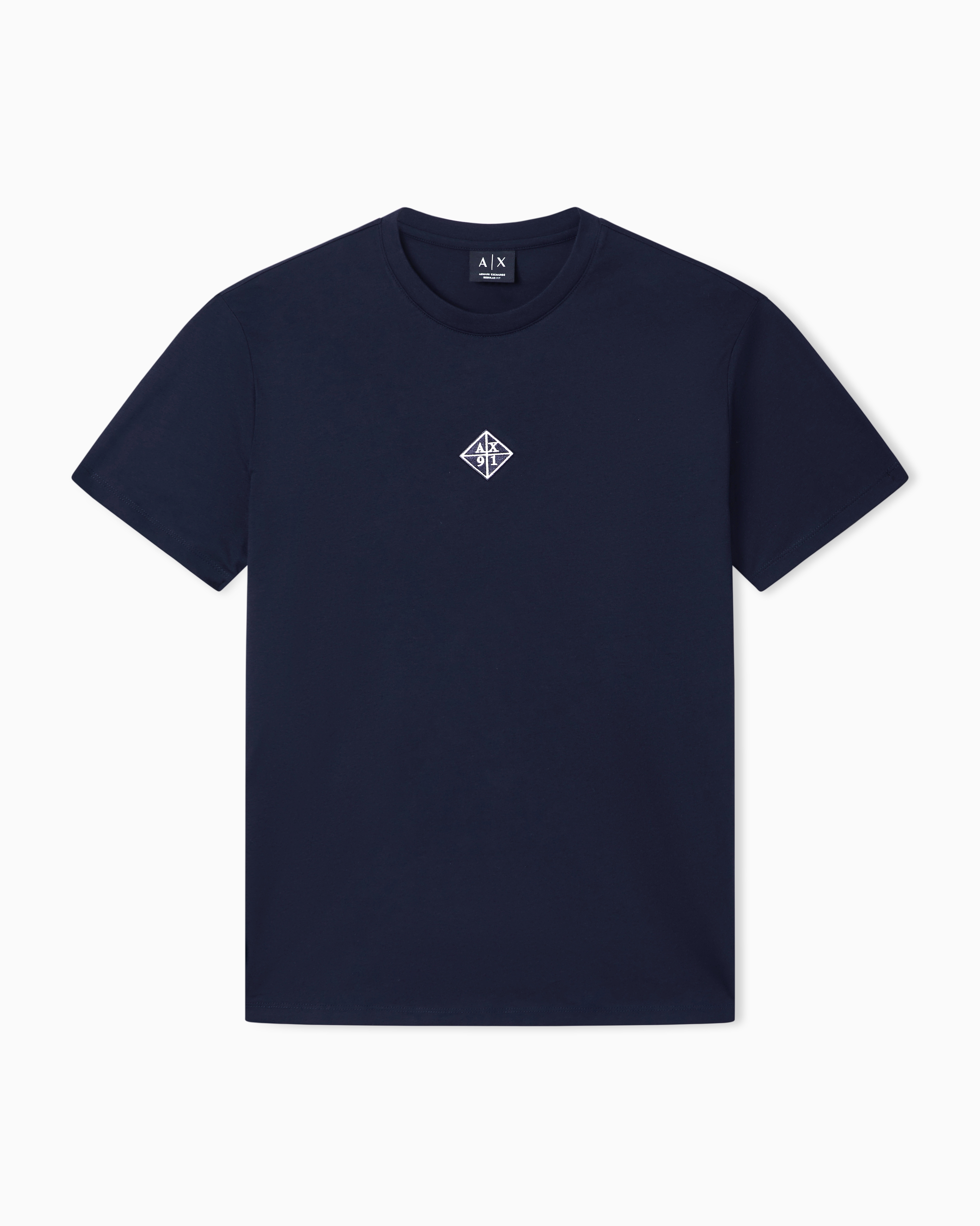 Armani Exchange Navy Blue Regular Fit Cotton T-Shirt