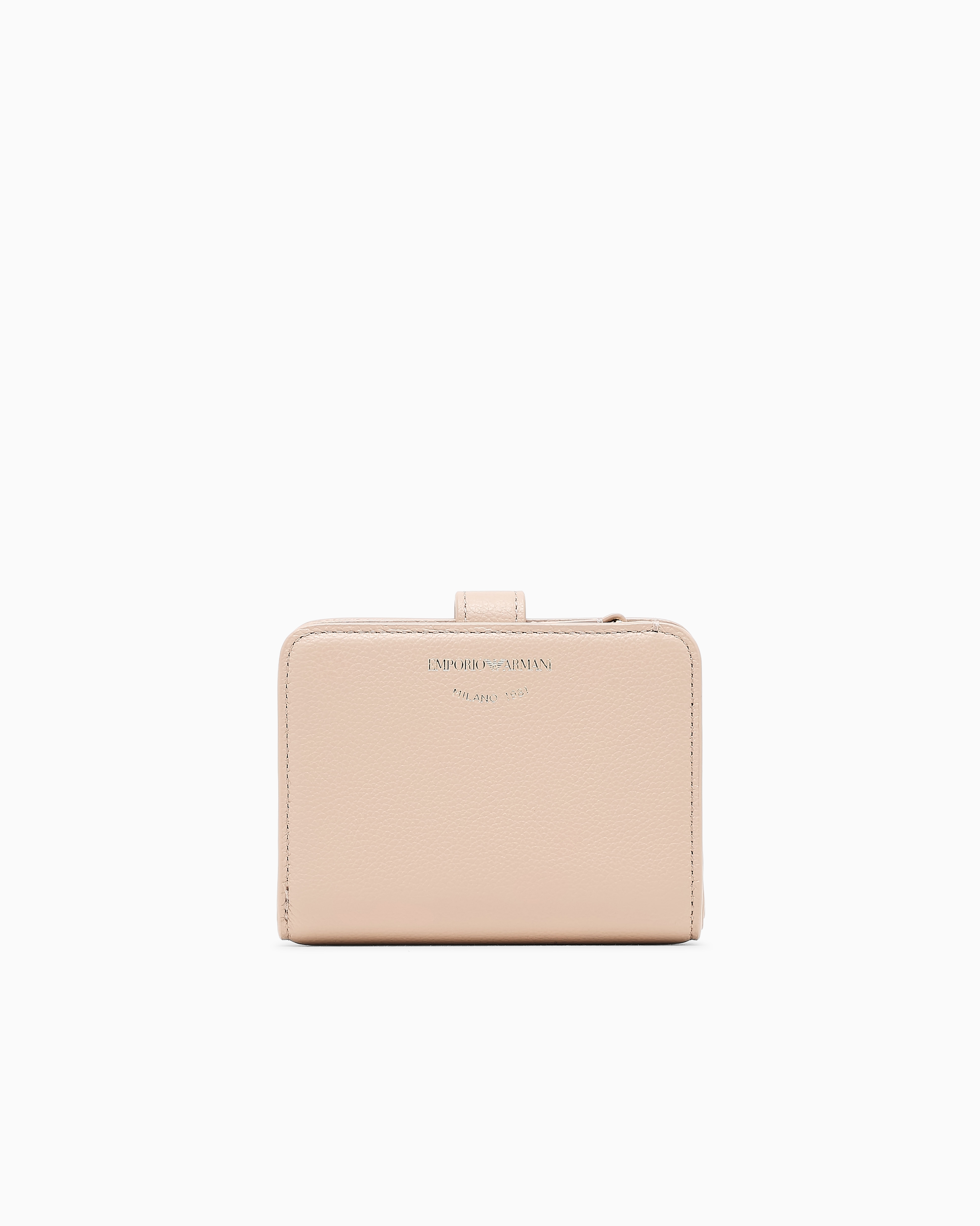 Emporio Armani Beige Tumbled-Leather Bi-Fold Wallet