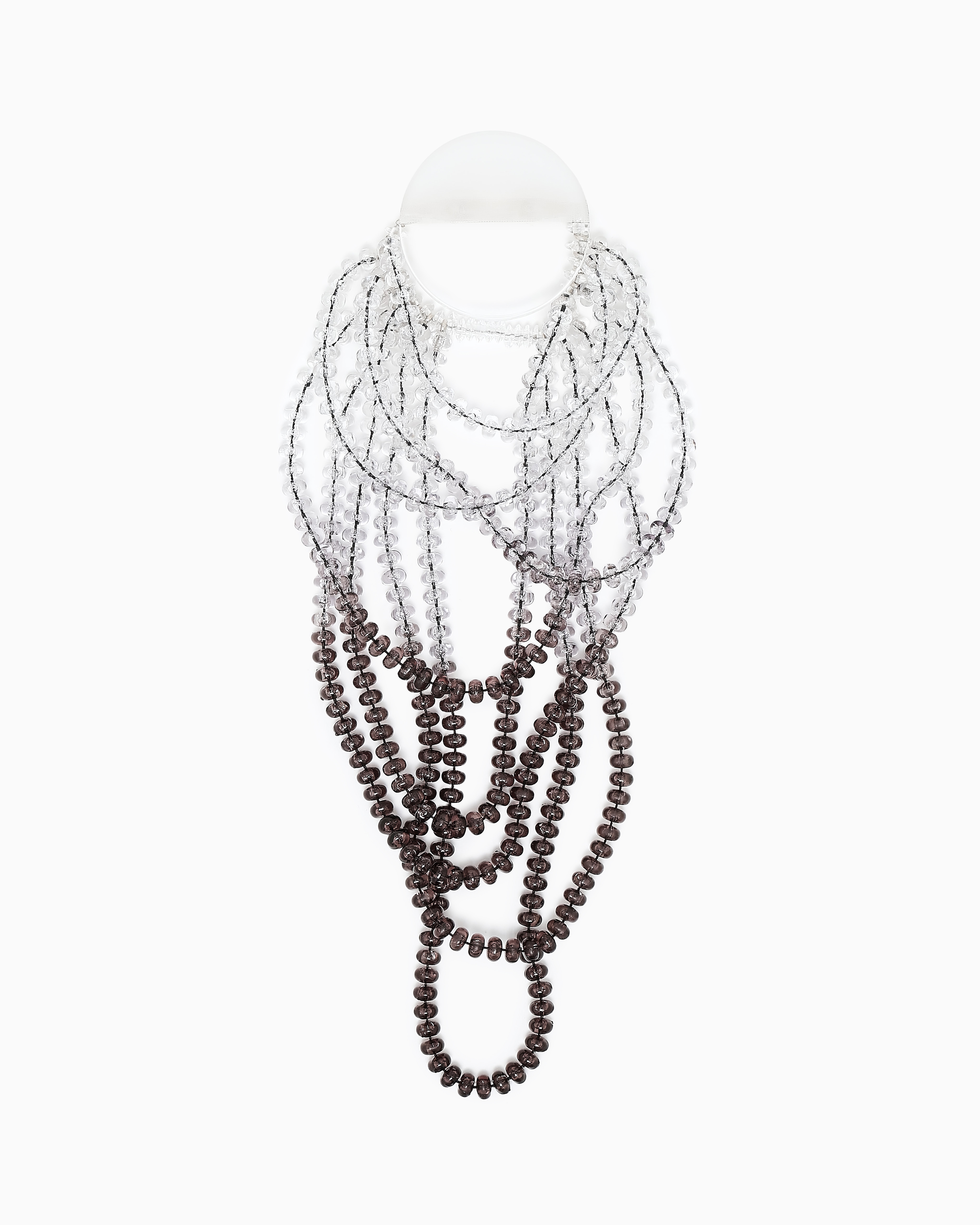 Emporio Armani Grey Oversized Multi-Strand Brooch With Gradient Spheres