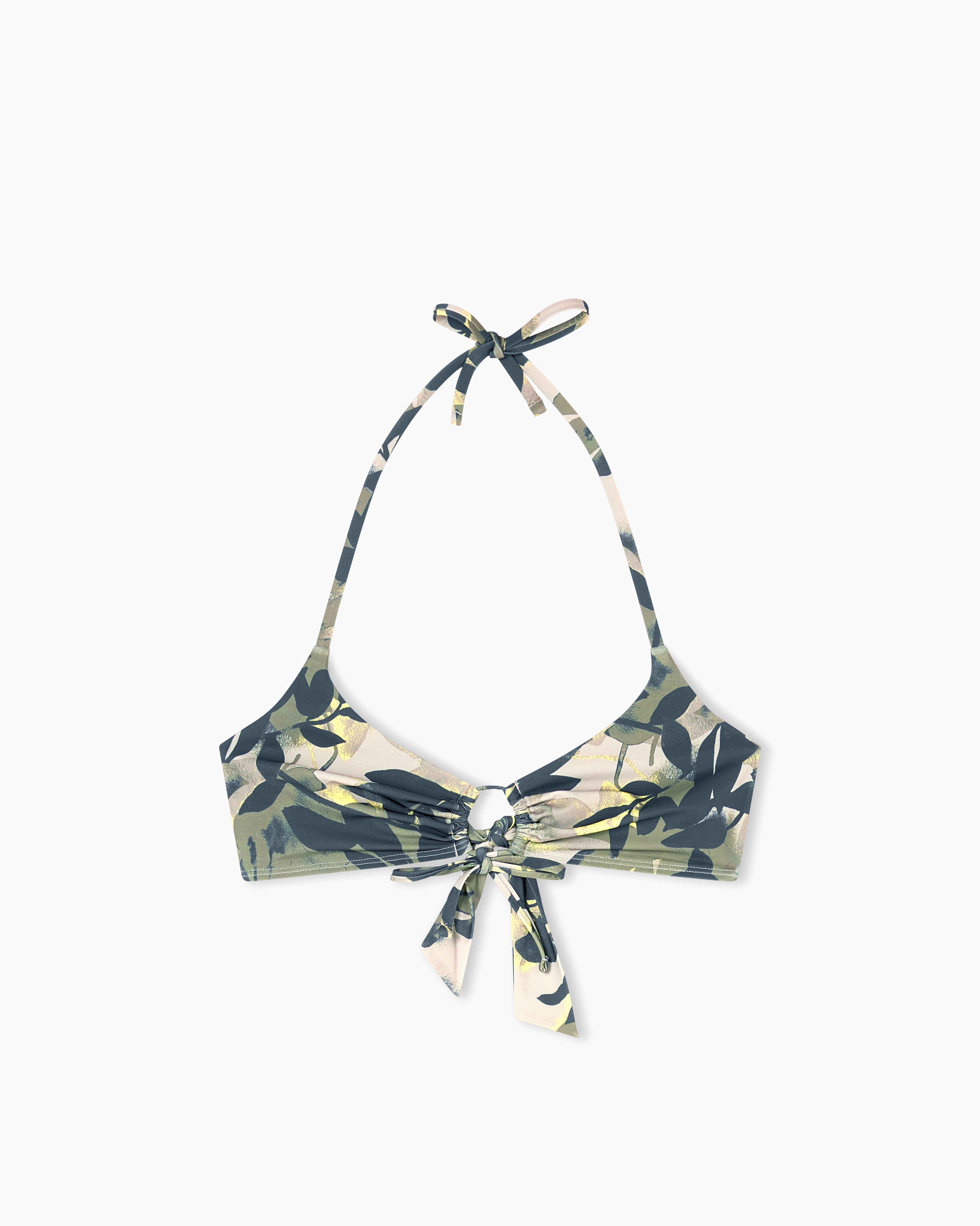 Armani Exchange Bikini Top Elasticated Band In Multi