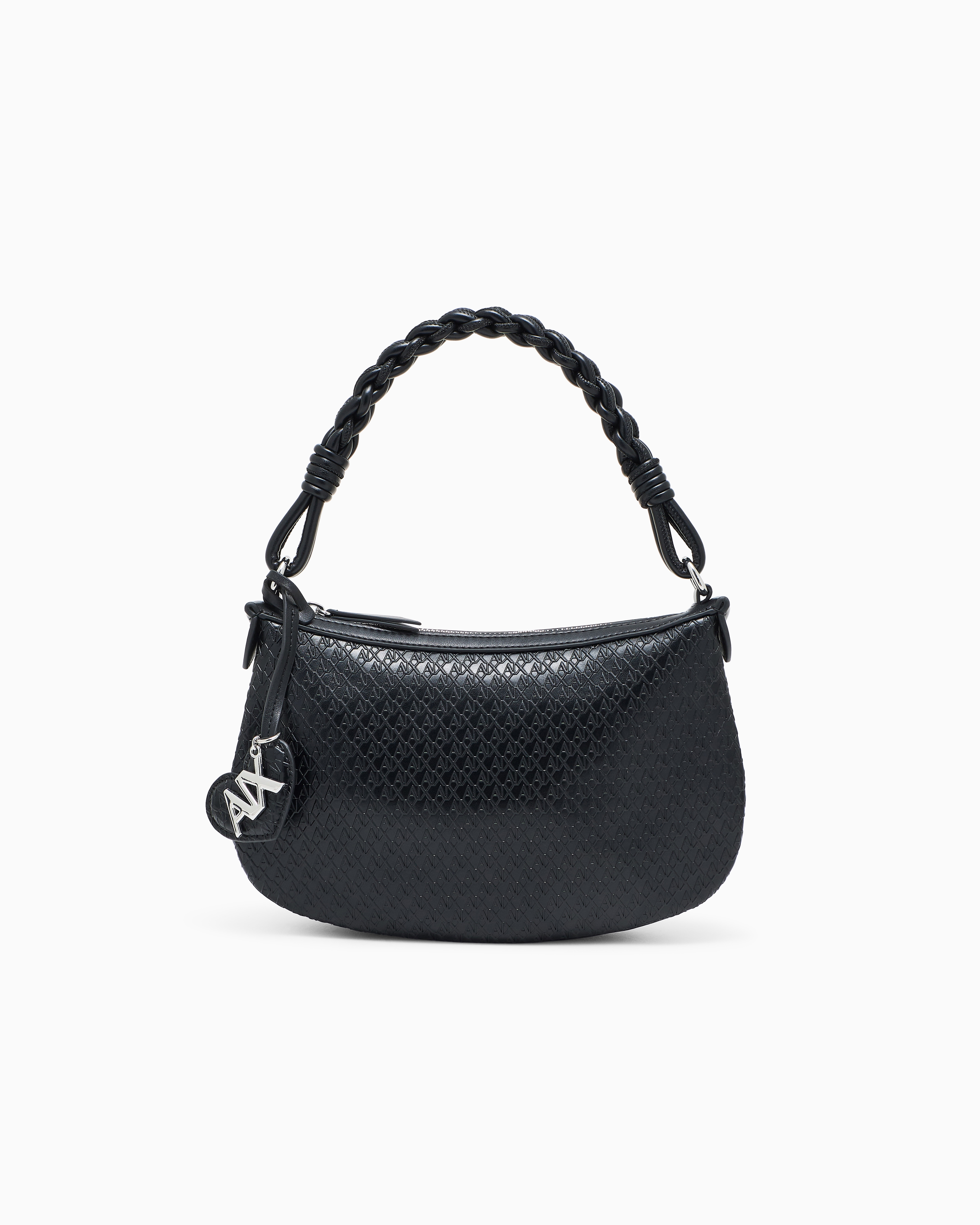 Armani Exchange Black Mini Shoulder Bag In Smooth Fabric