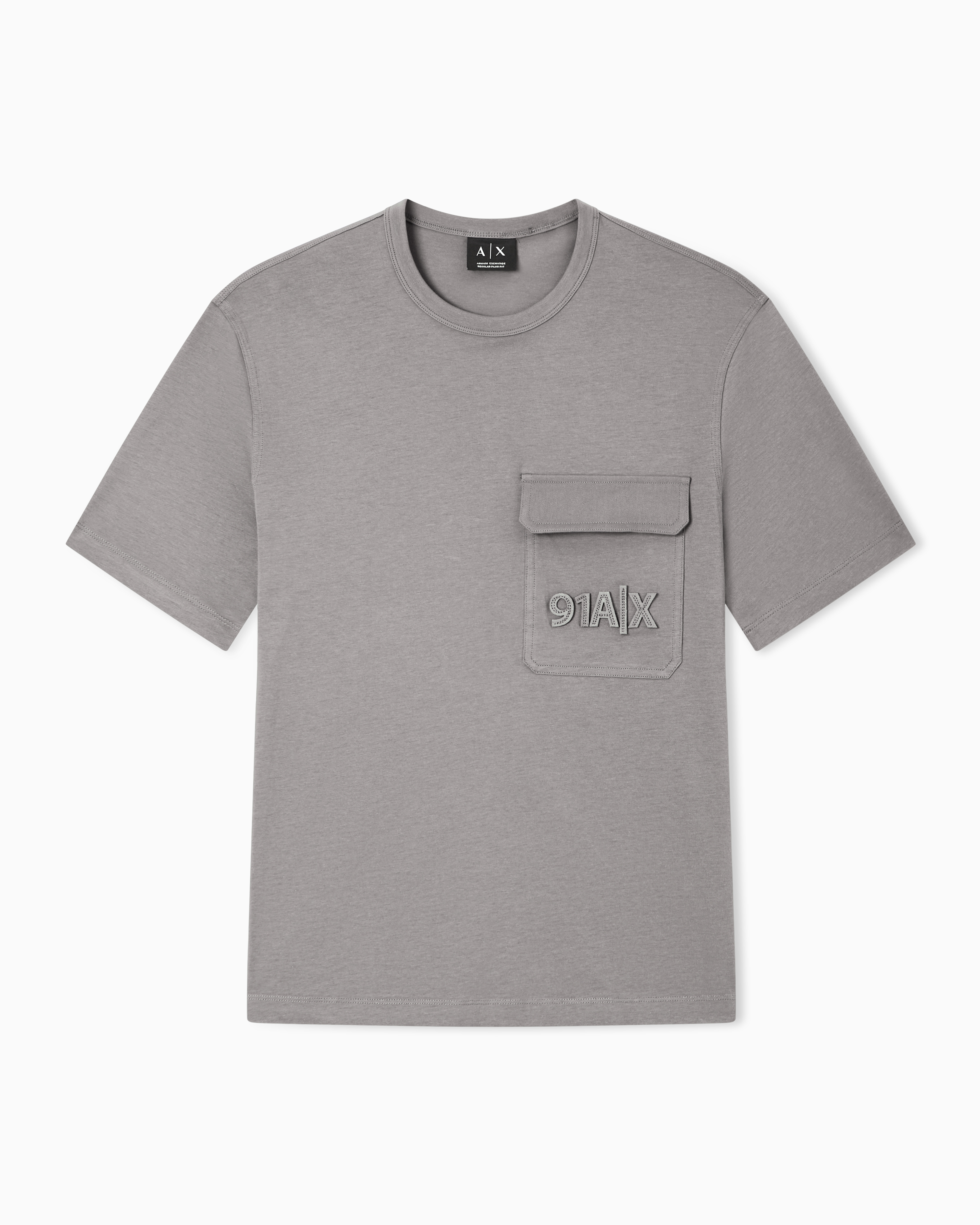 Armani Exchange Grey Regular Fit Cotton T-Shirt