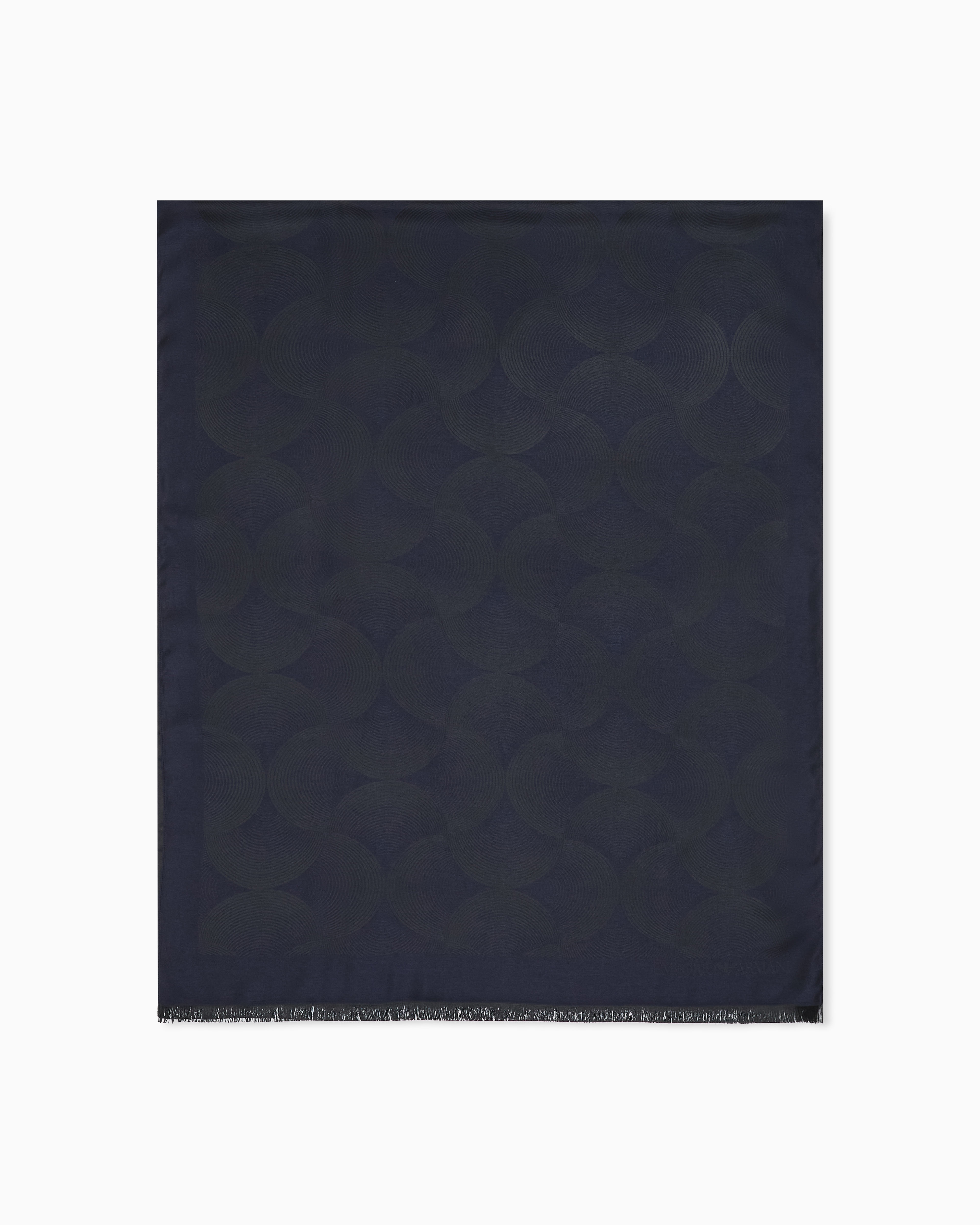 Emporio Armani Blue Stole With All-Over Jacquard Pattern