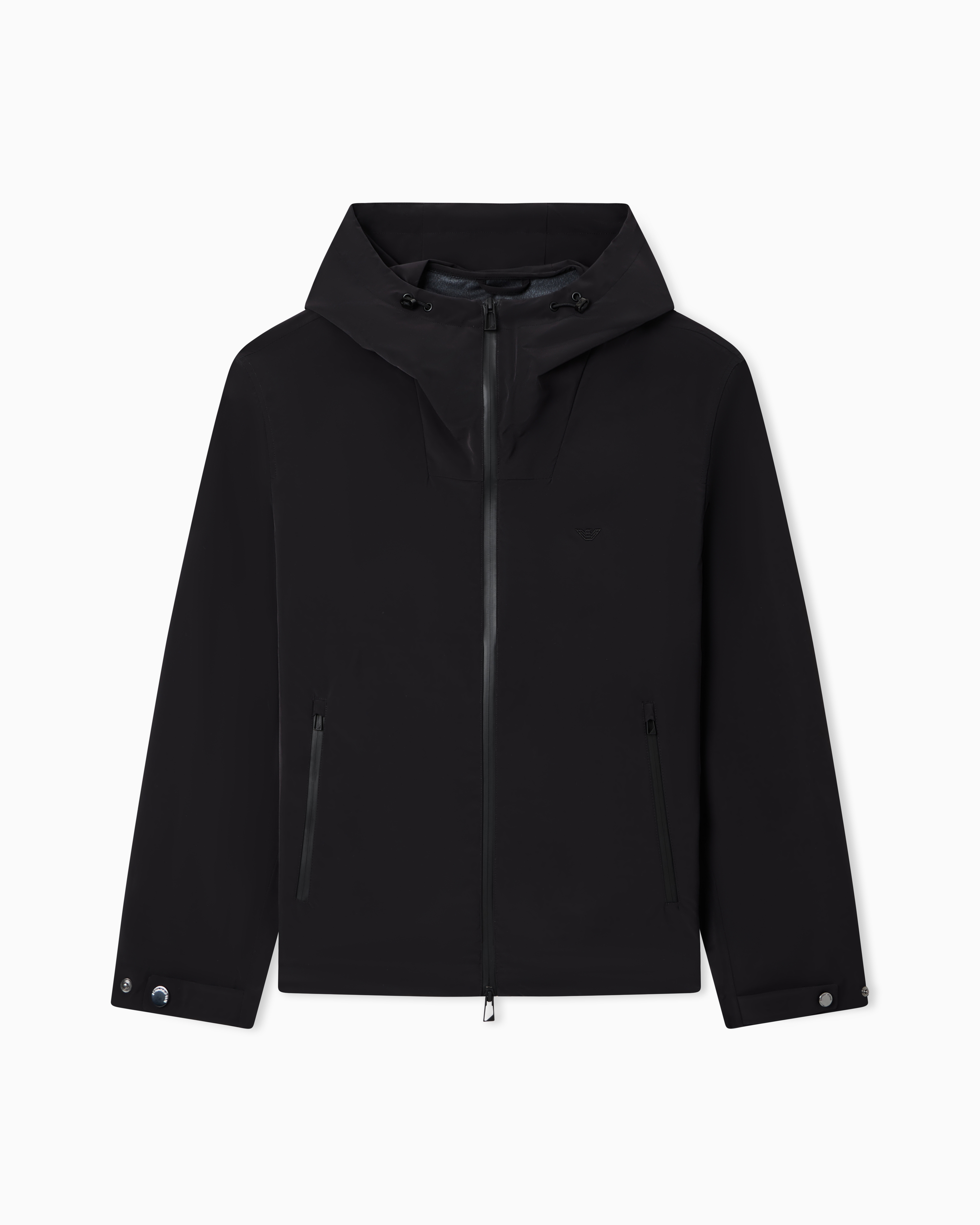 Emporio Armani Men's Black Nylon Blouson With Hood And Heat-Taped Zips