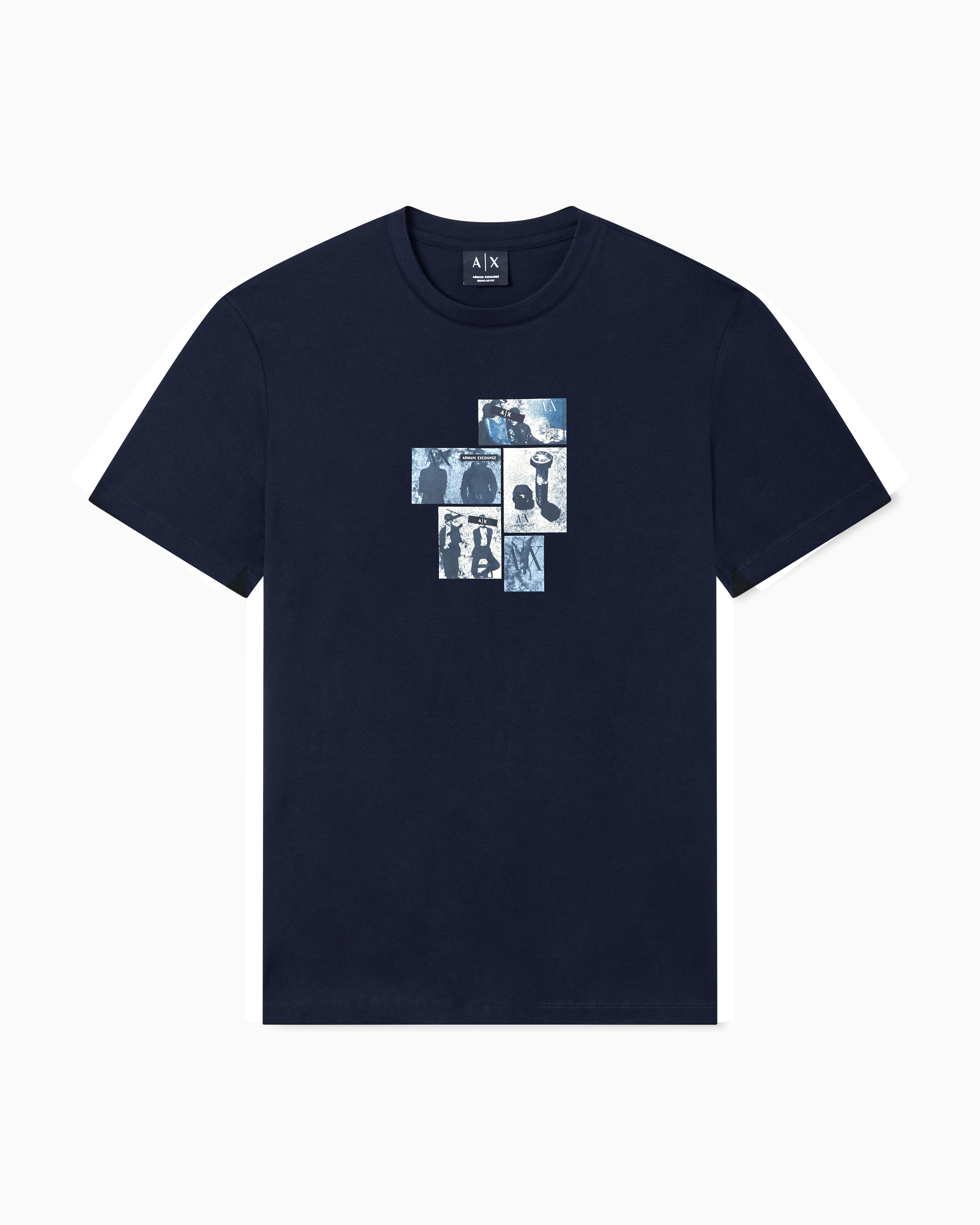 Armani Exchange Navy Blue Regular Fit T-Shirt In Classic Cotton Jersey