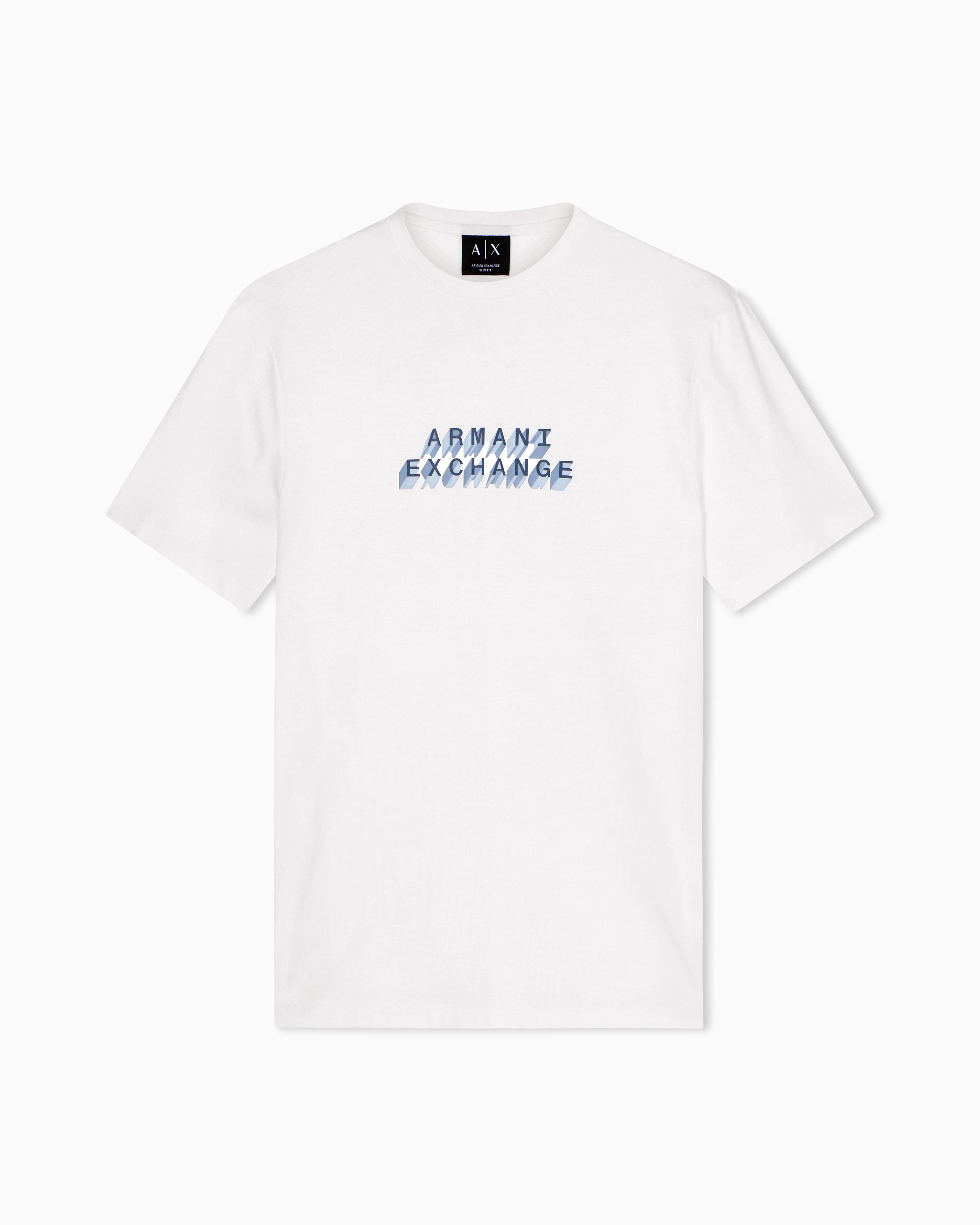 Armani Exchange White Classic Slim Fit Cotton Jersey T-Shirt