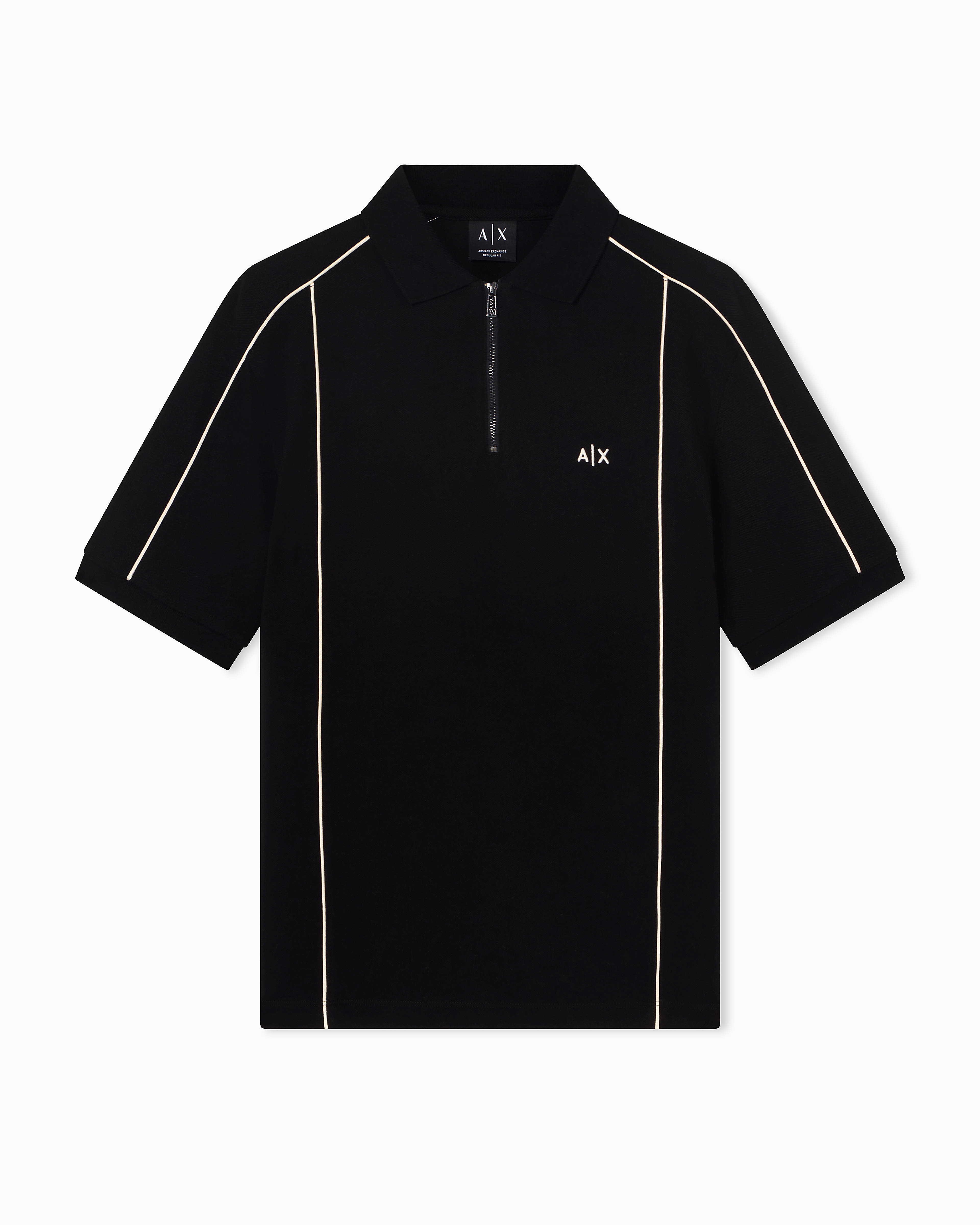 Armani Exchange Men's Black Classic Cotton Piqué Polo Shirt