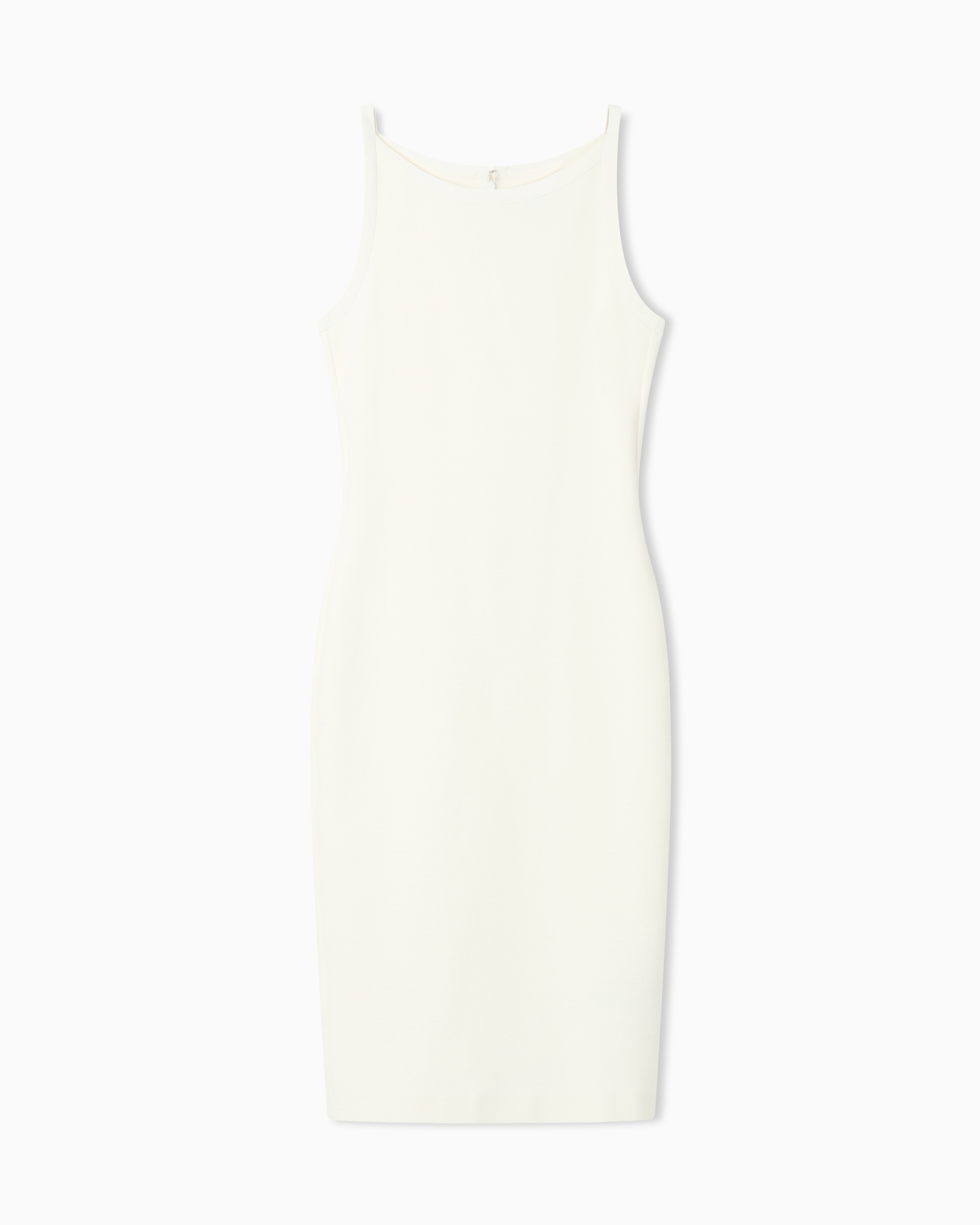 Emporio Armani White Ottoman Jersey Sheath Dress