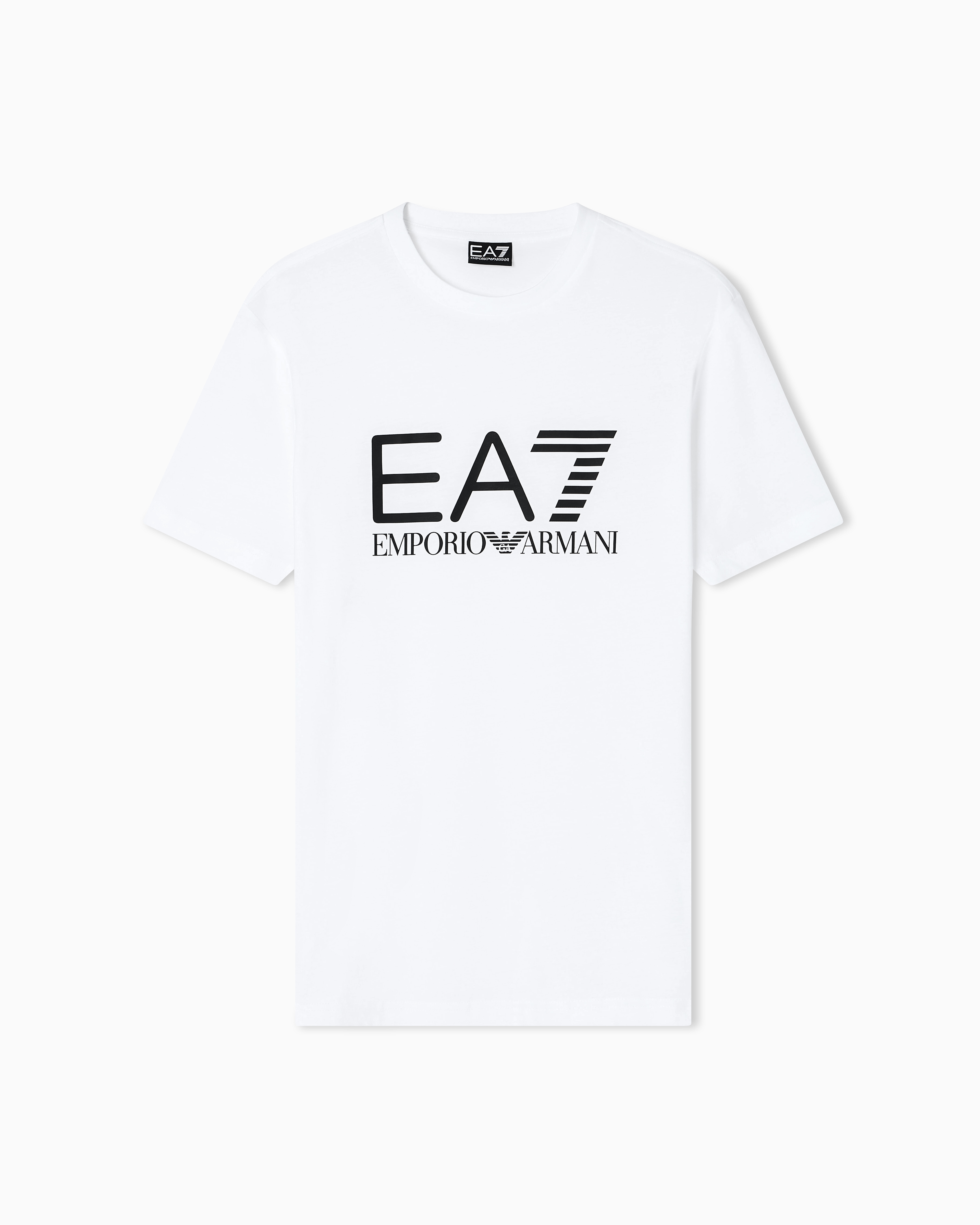 Ea7 White Core Identity Cotton-Jersey T-Shirt