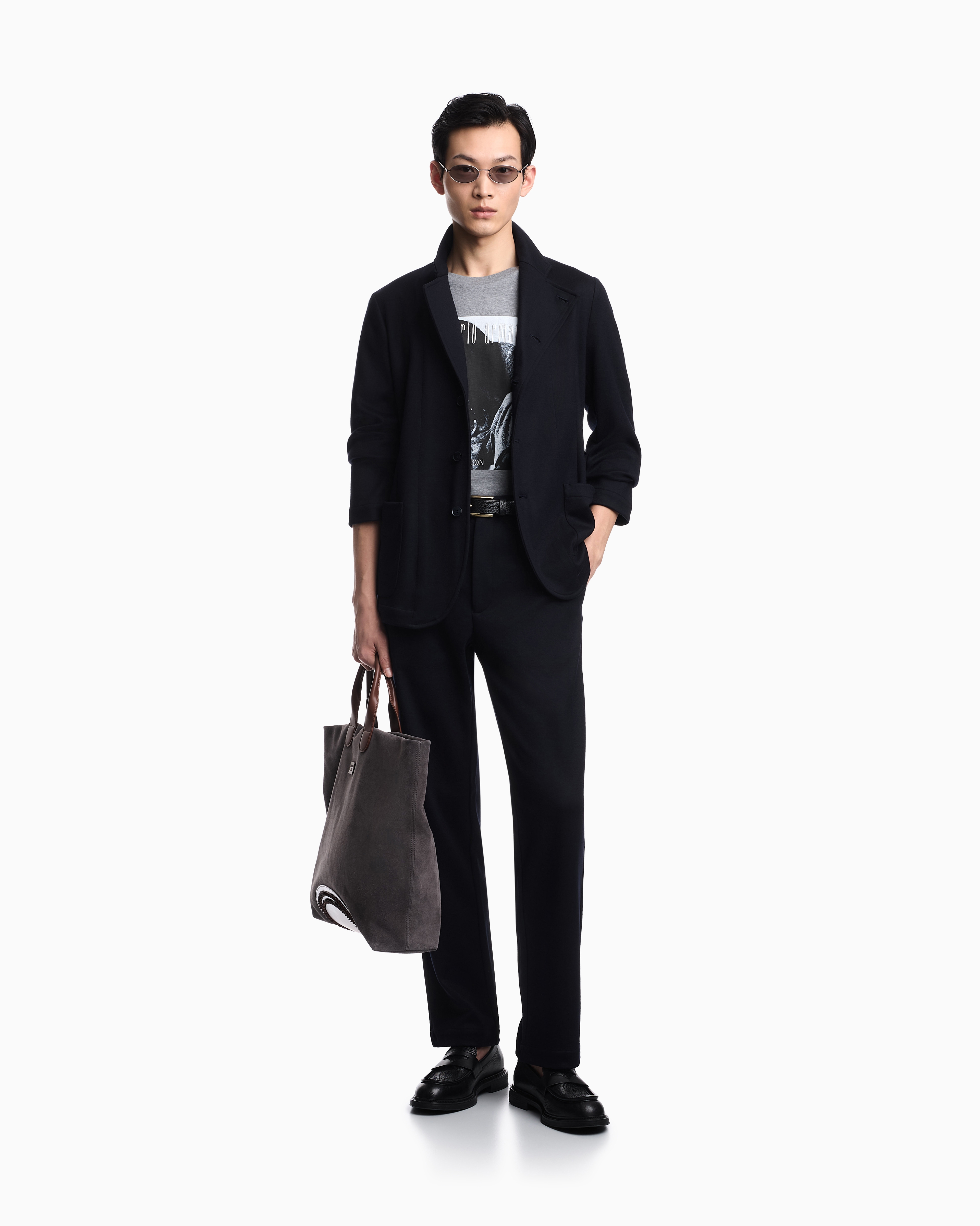 Icon オフセンター グルカラージャケット ウール混紡 | Emporio Armani