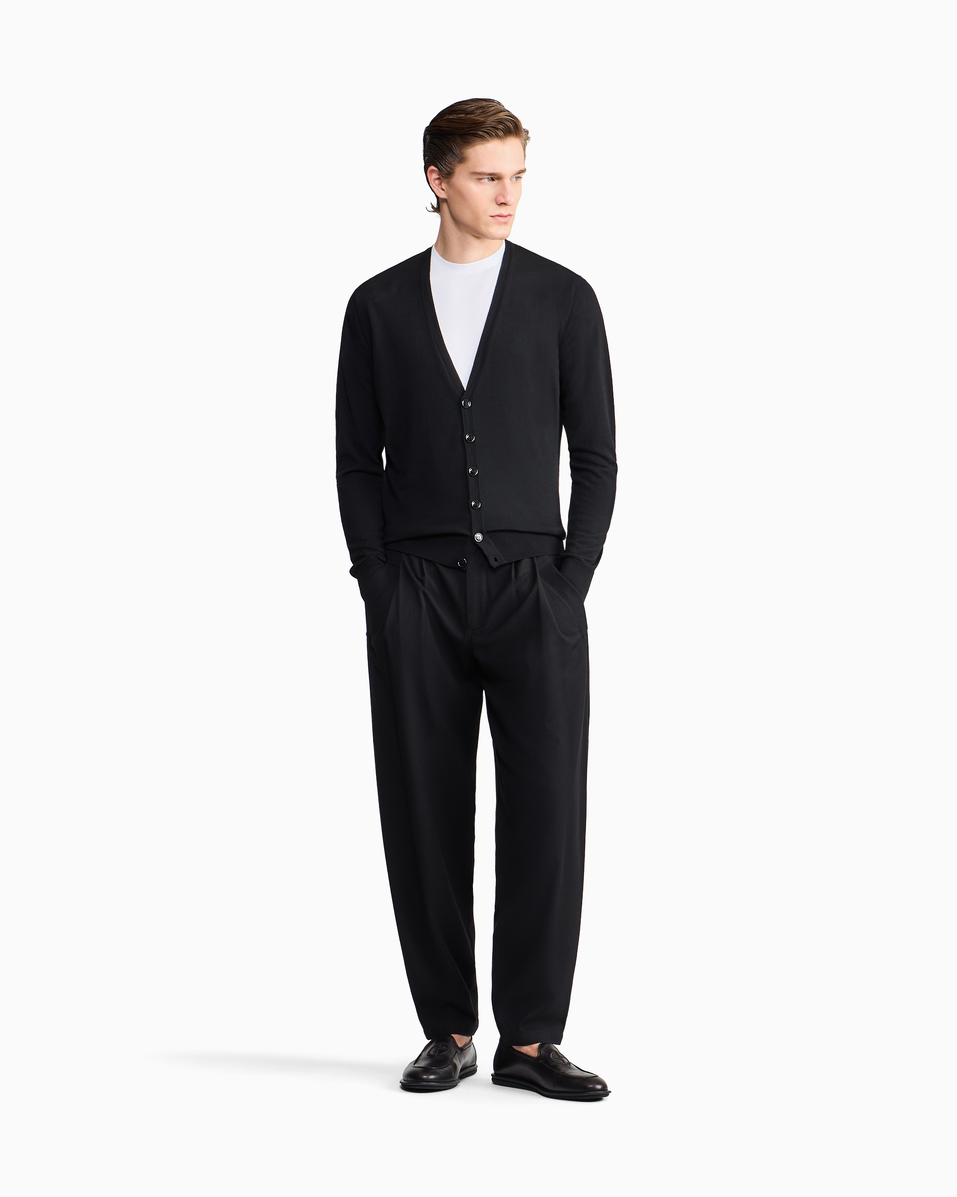 総額11万便利な着回しセット シルキーコットンシャツ&amp;アルマーニパンツ AP6260（ボンマックス）BONOFFICE パンツ ストレッチ イージーケア