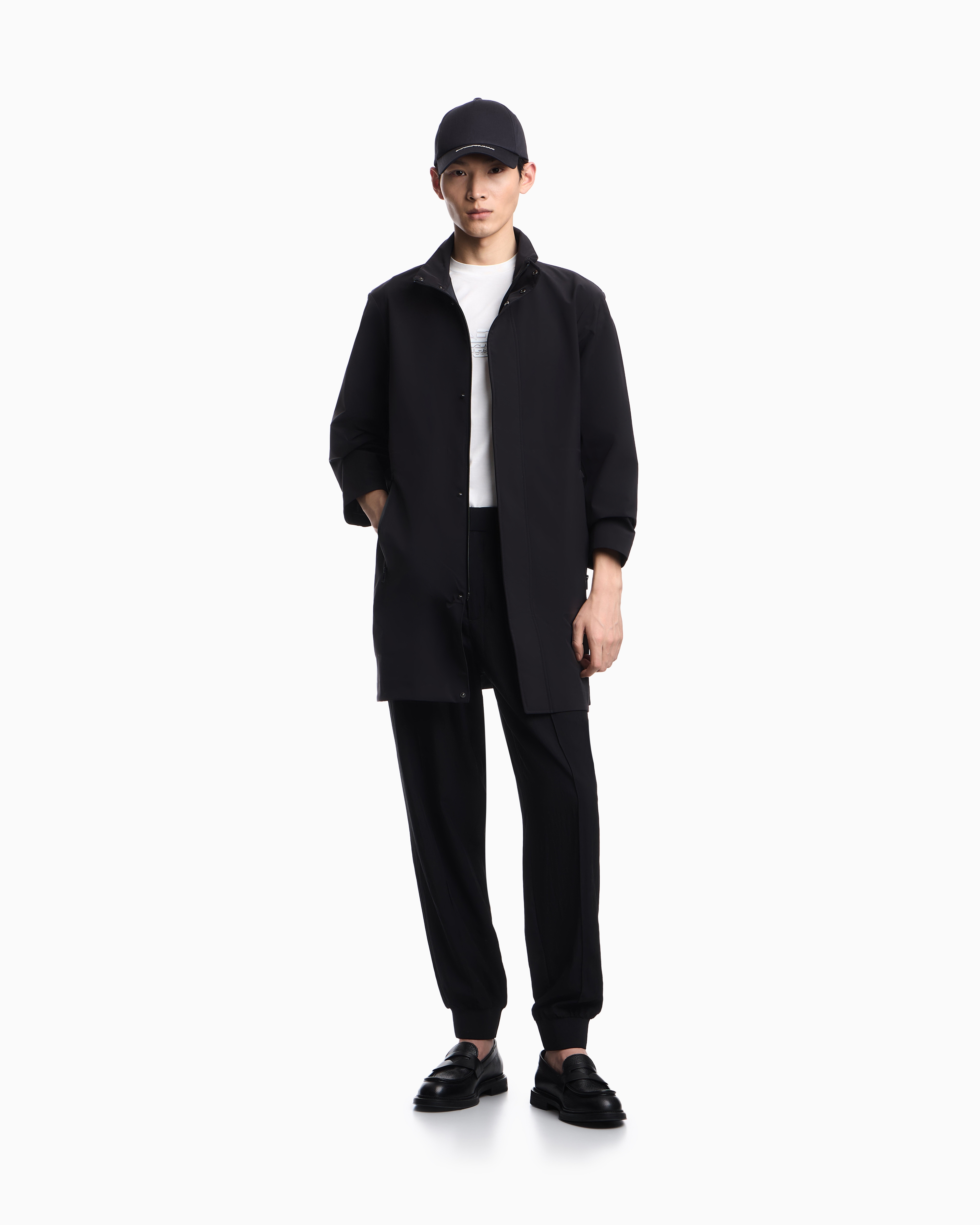 Nylon trench coat with heat-taped zips | Emporio Armani