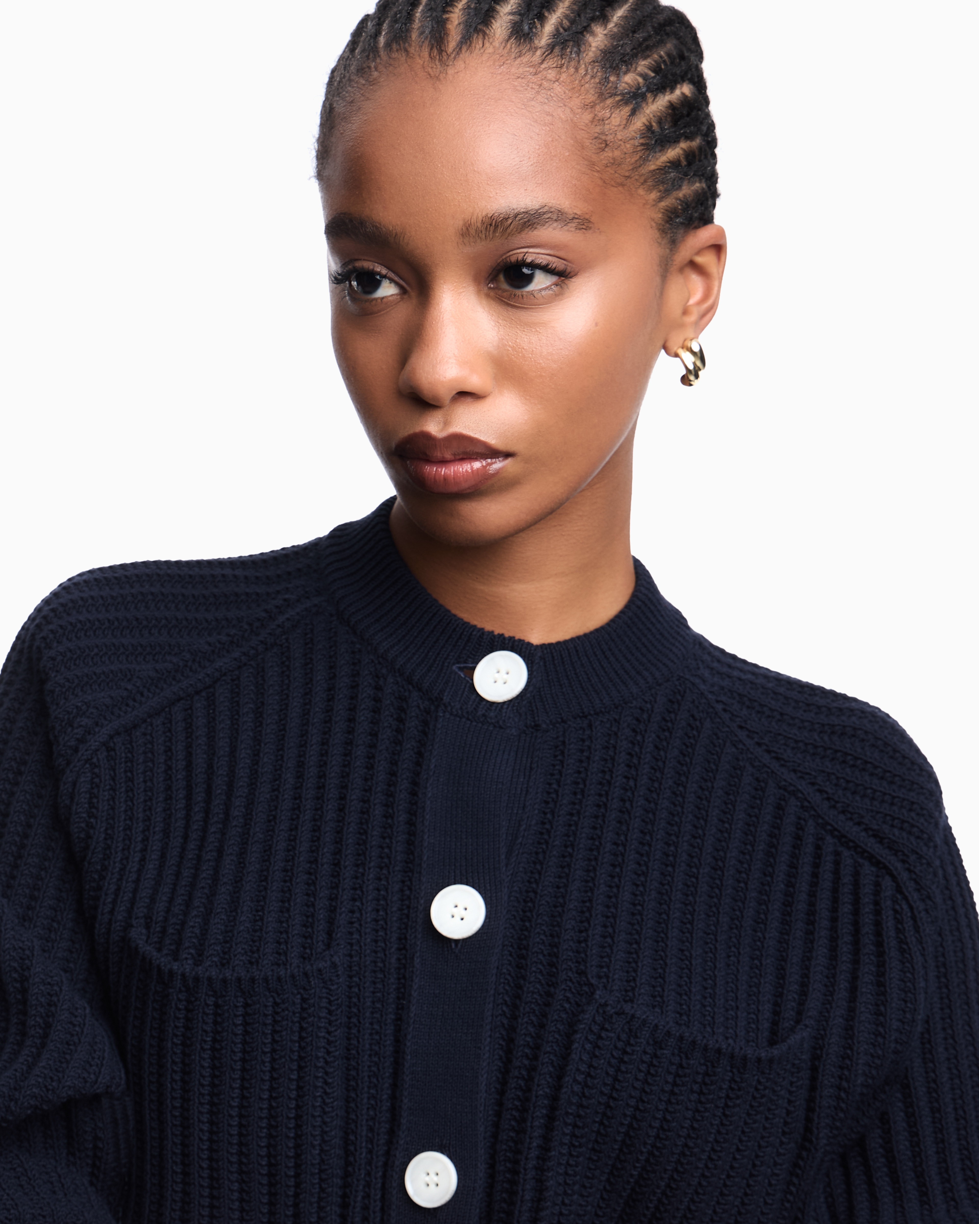 Fisherman's-rib knit cardigan | Emporio Armani